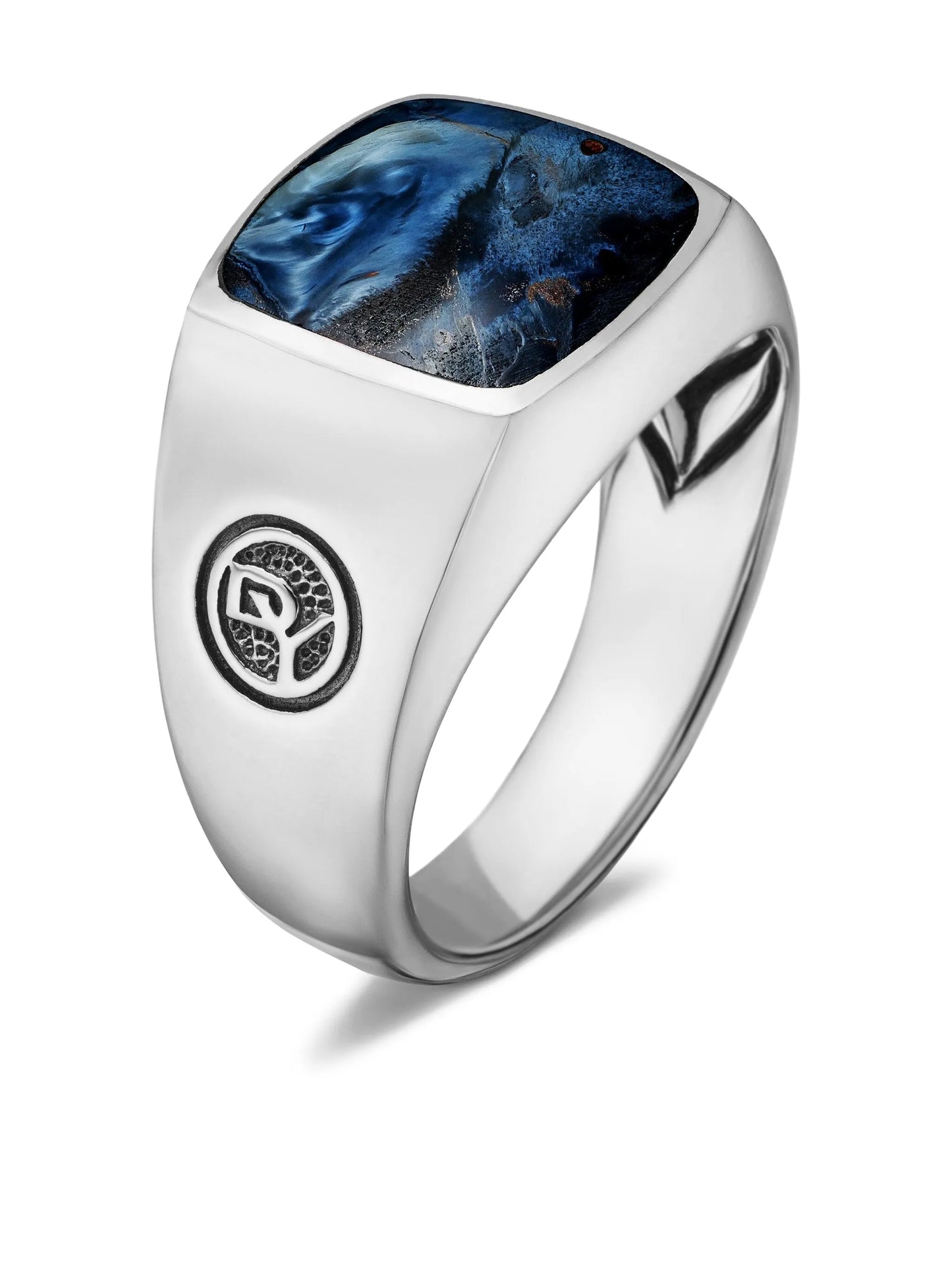 sterling silver Exotic Stone pietersite signet ring (14mm)