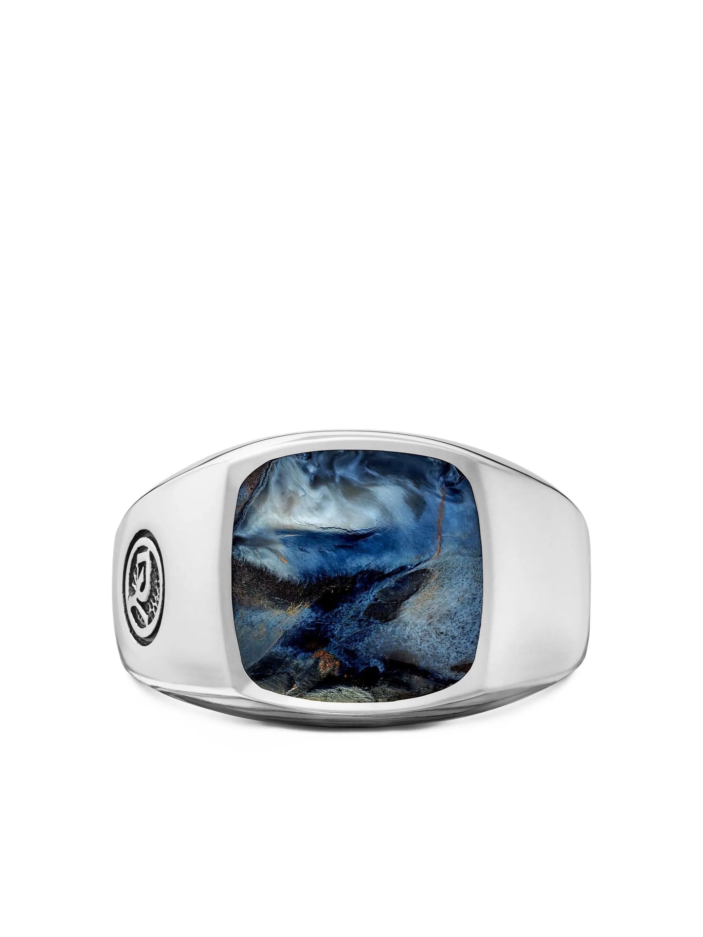 sterling silver Exotic Stone pietersite signet ring (14mm)