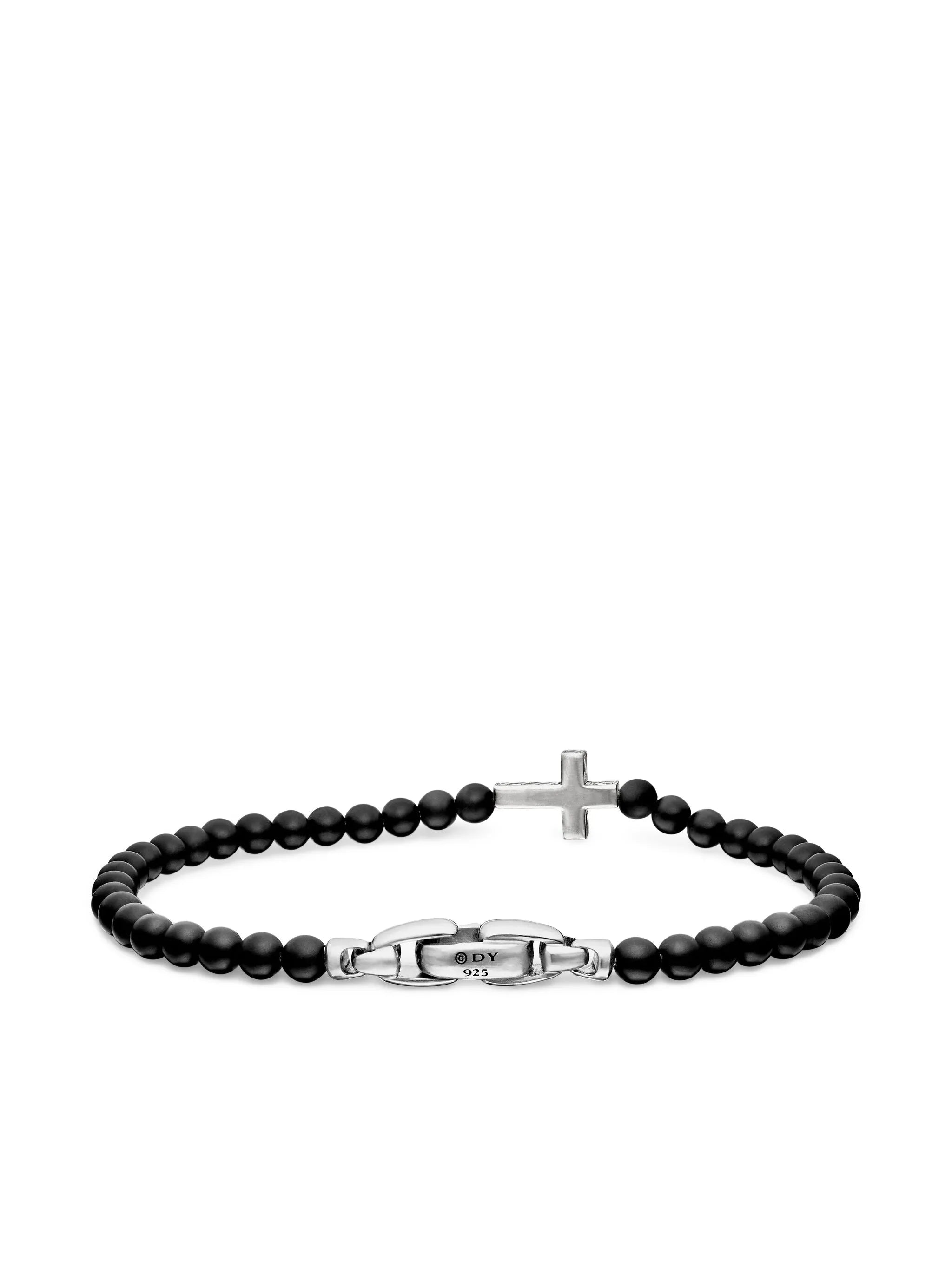 sterling silver Spiritual Beads Cross Station bracelet (4mm)