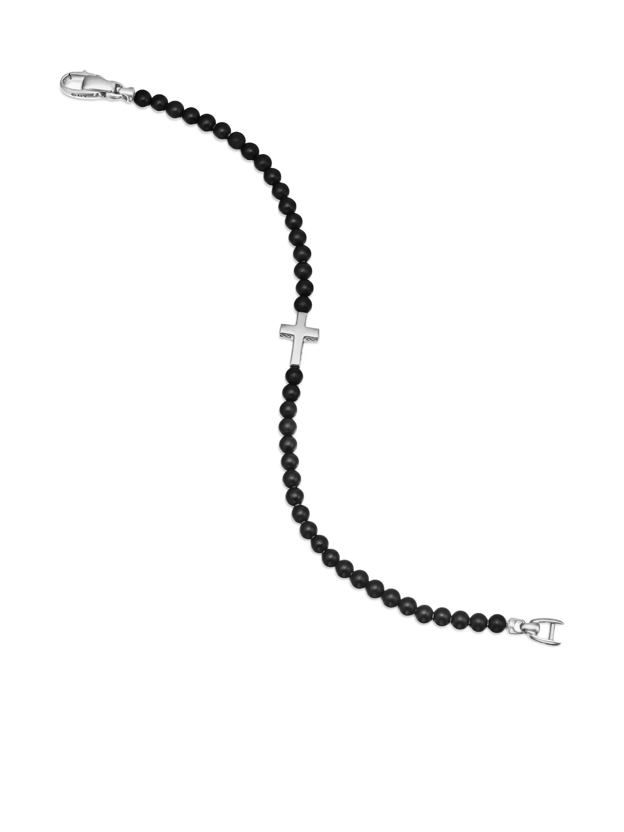 sterling silver Spiritual Beads Cross Station bracelet (4mm)