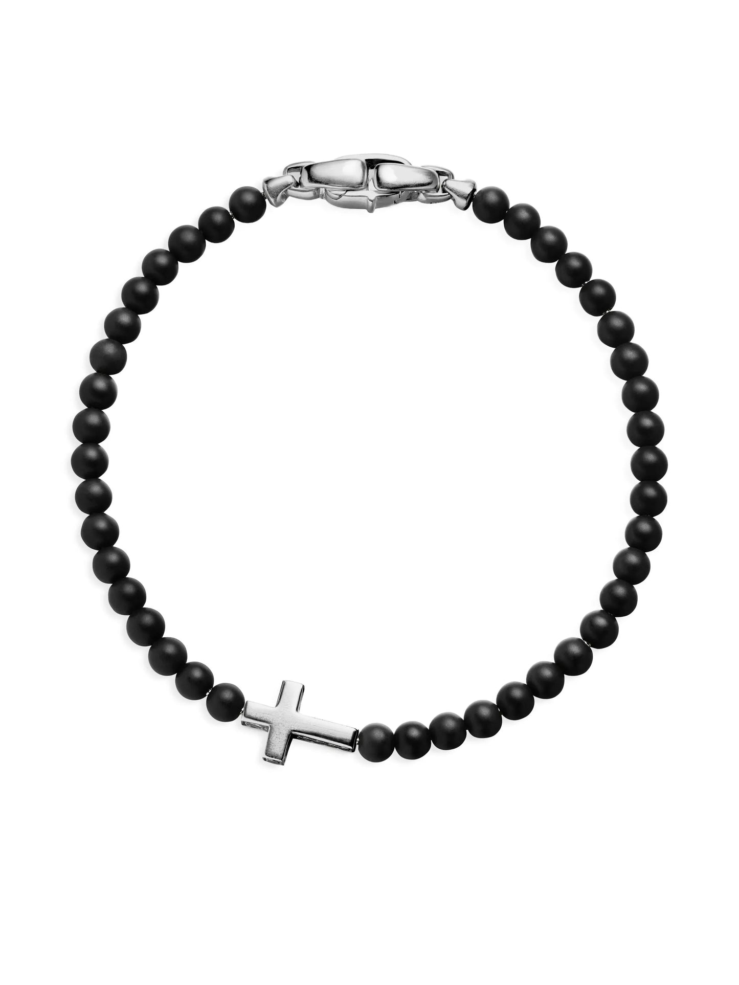 sterling silver Spiritual Beads Cross Station bracelet (4mm)