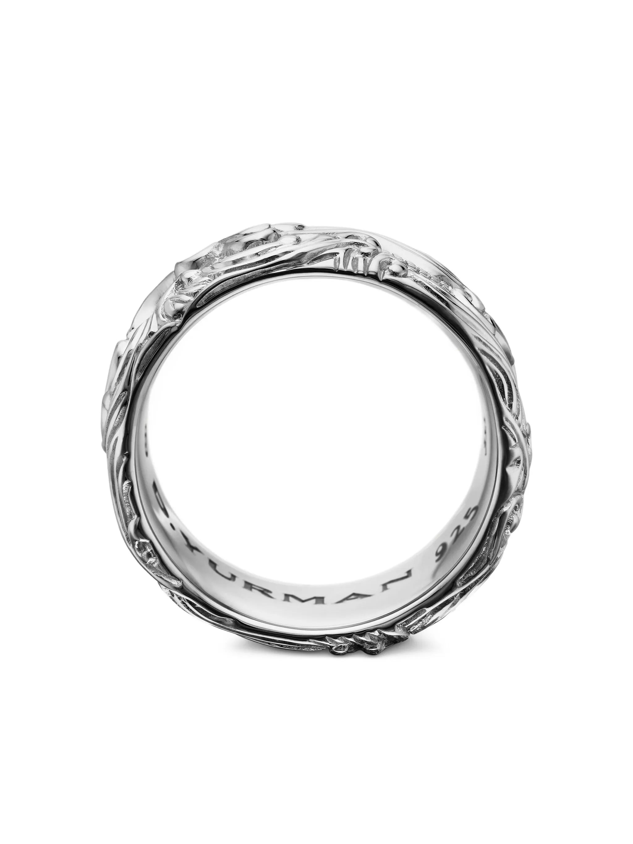 sterling silver Waves band ring (10mm)