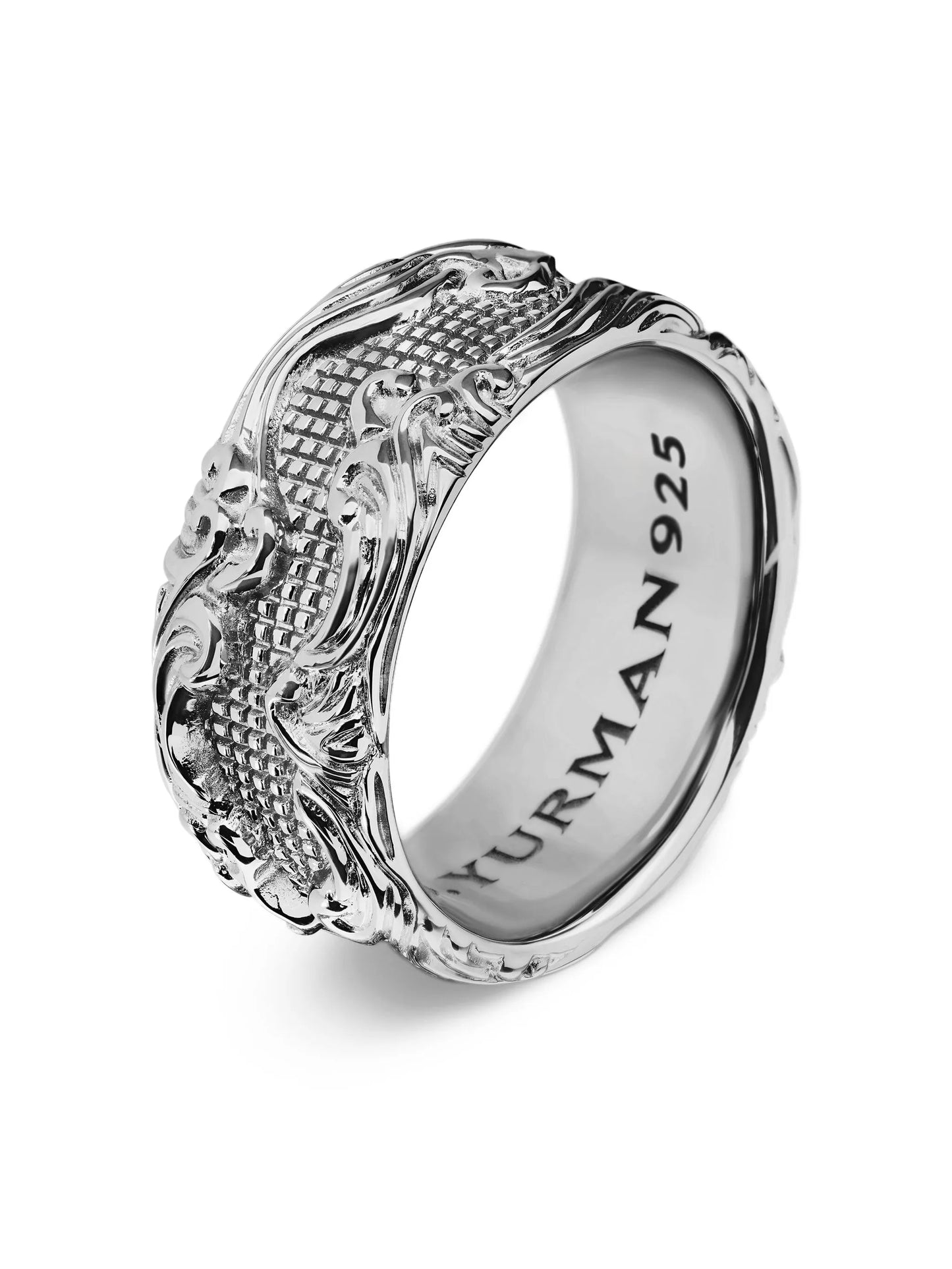 sterling silver Waves band ring (10mm)