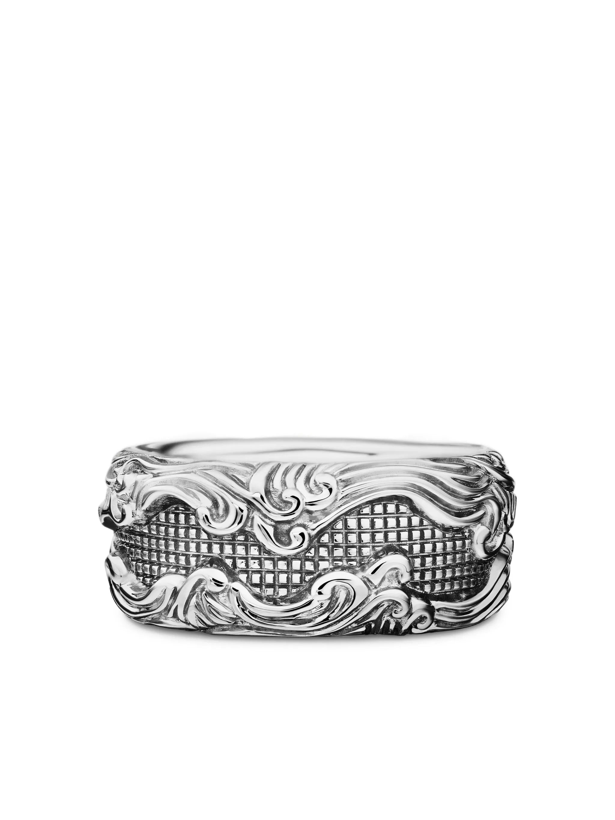 sterling silver Waves band ring (10mm)