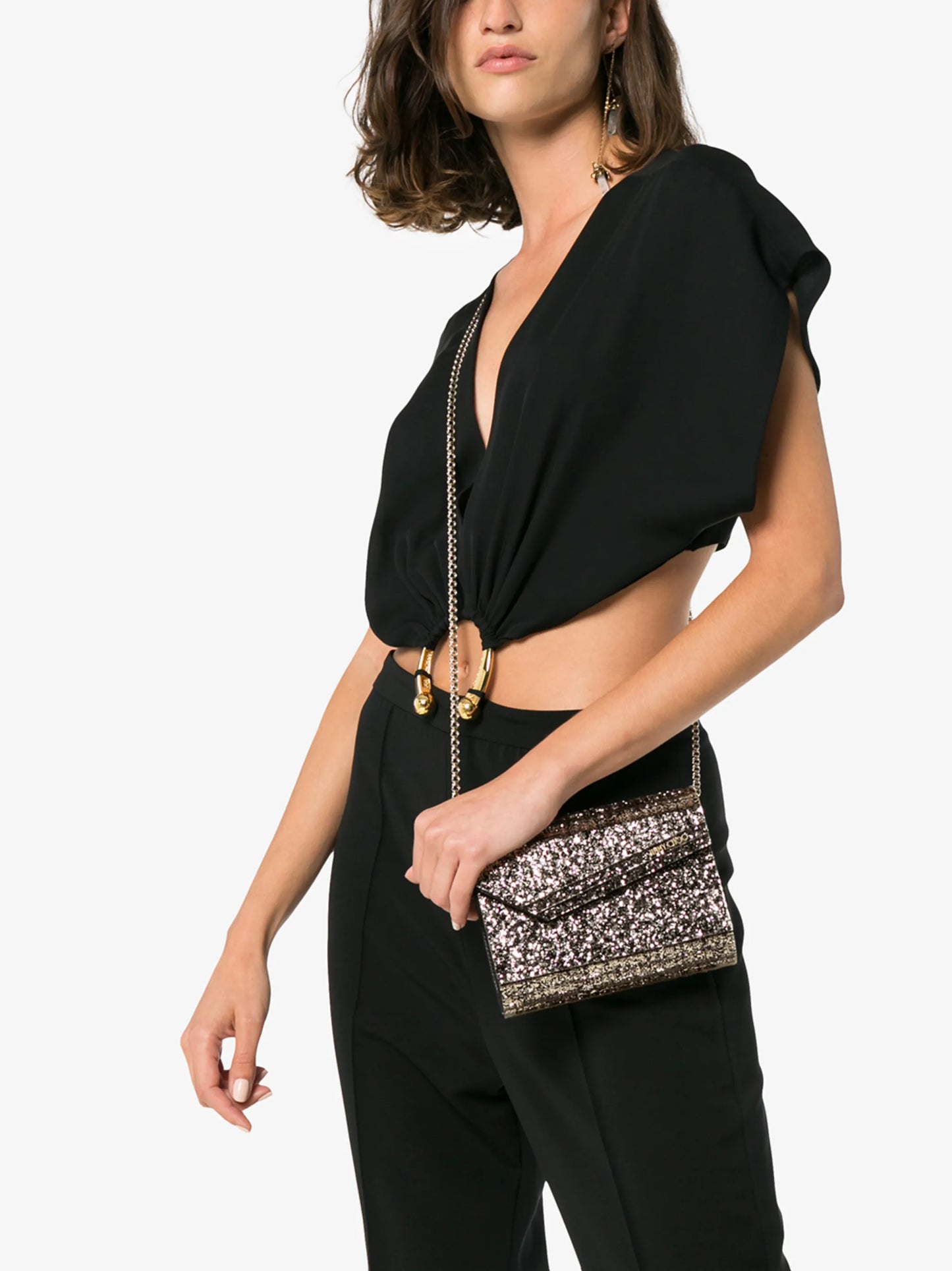 Candy glitter-detailing clutch