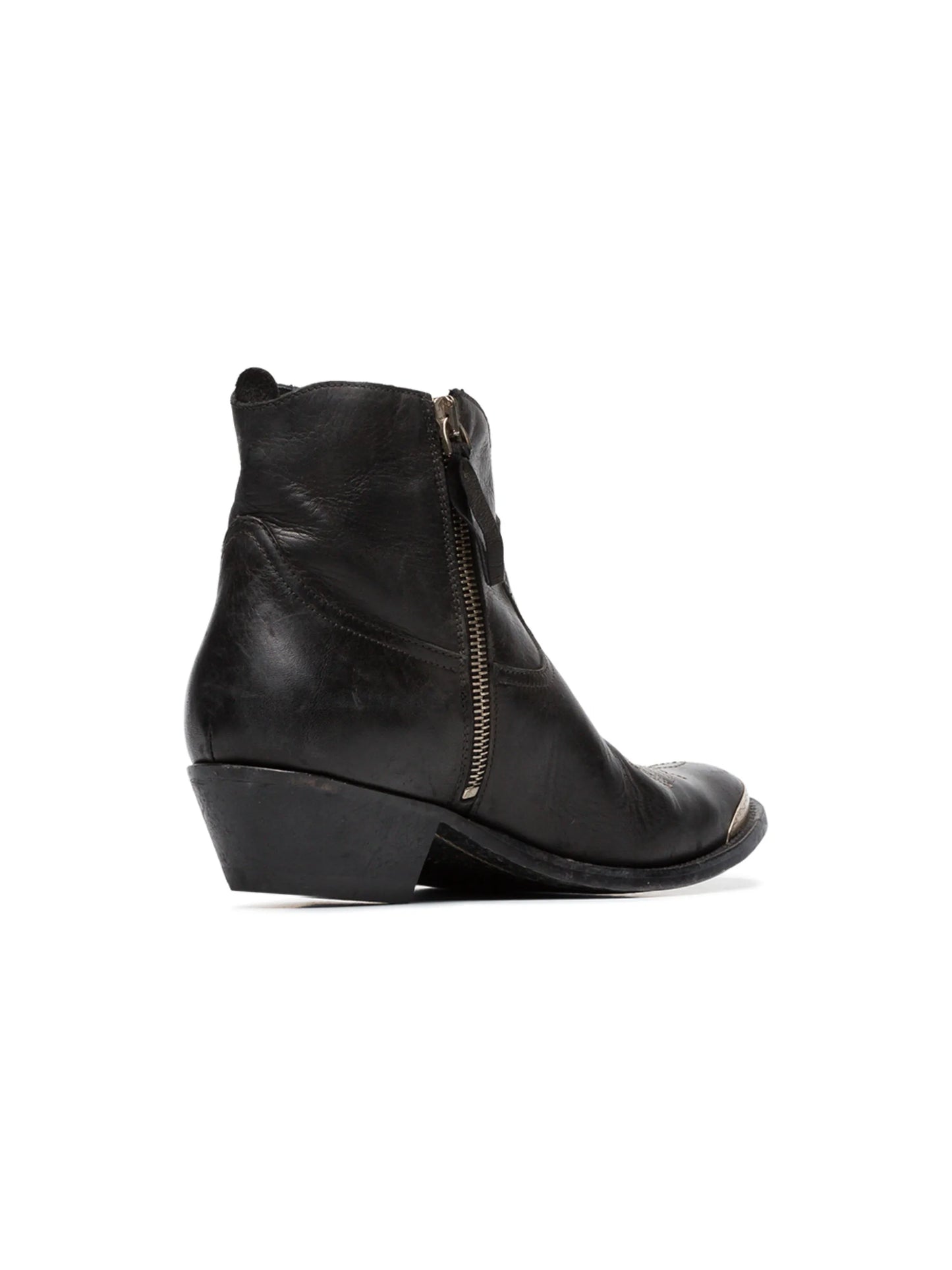 Young leather cowboy ankle boots