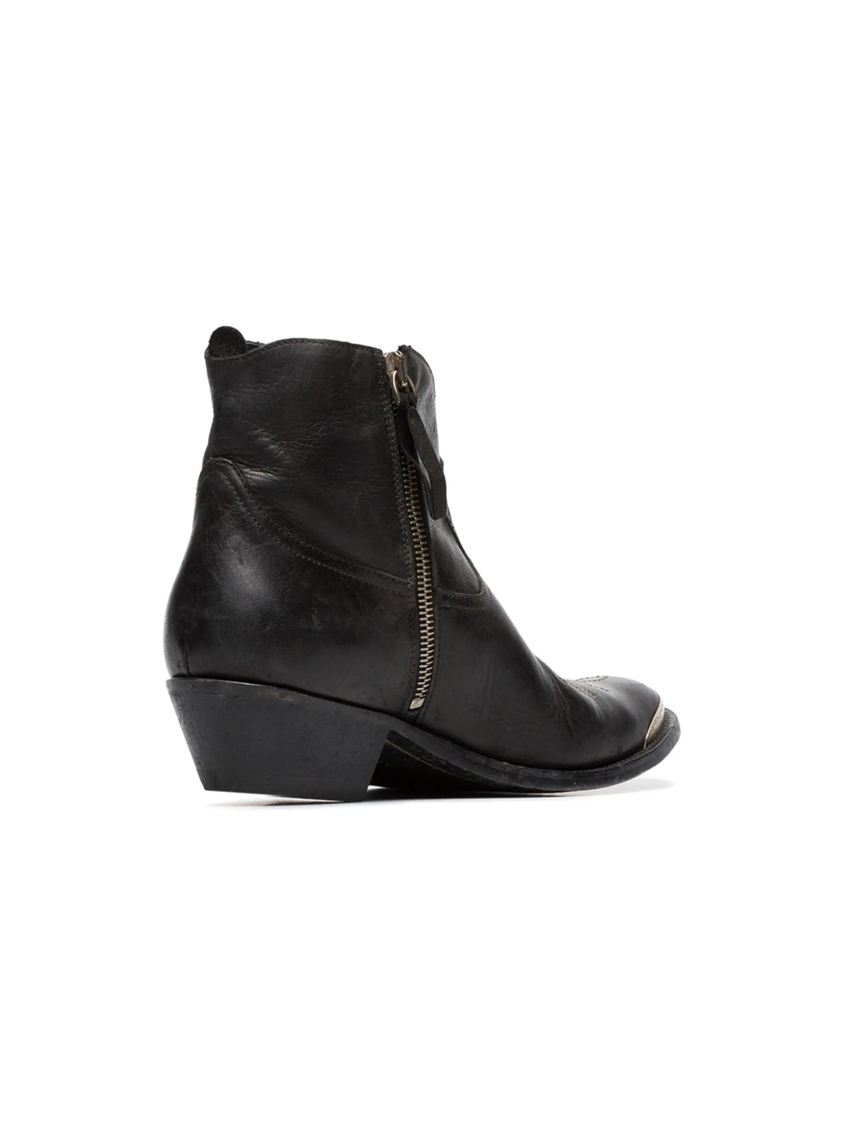 Young leather cowboy ankle boots