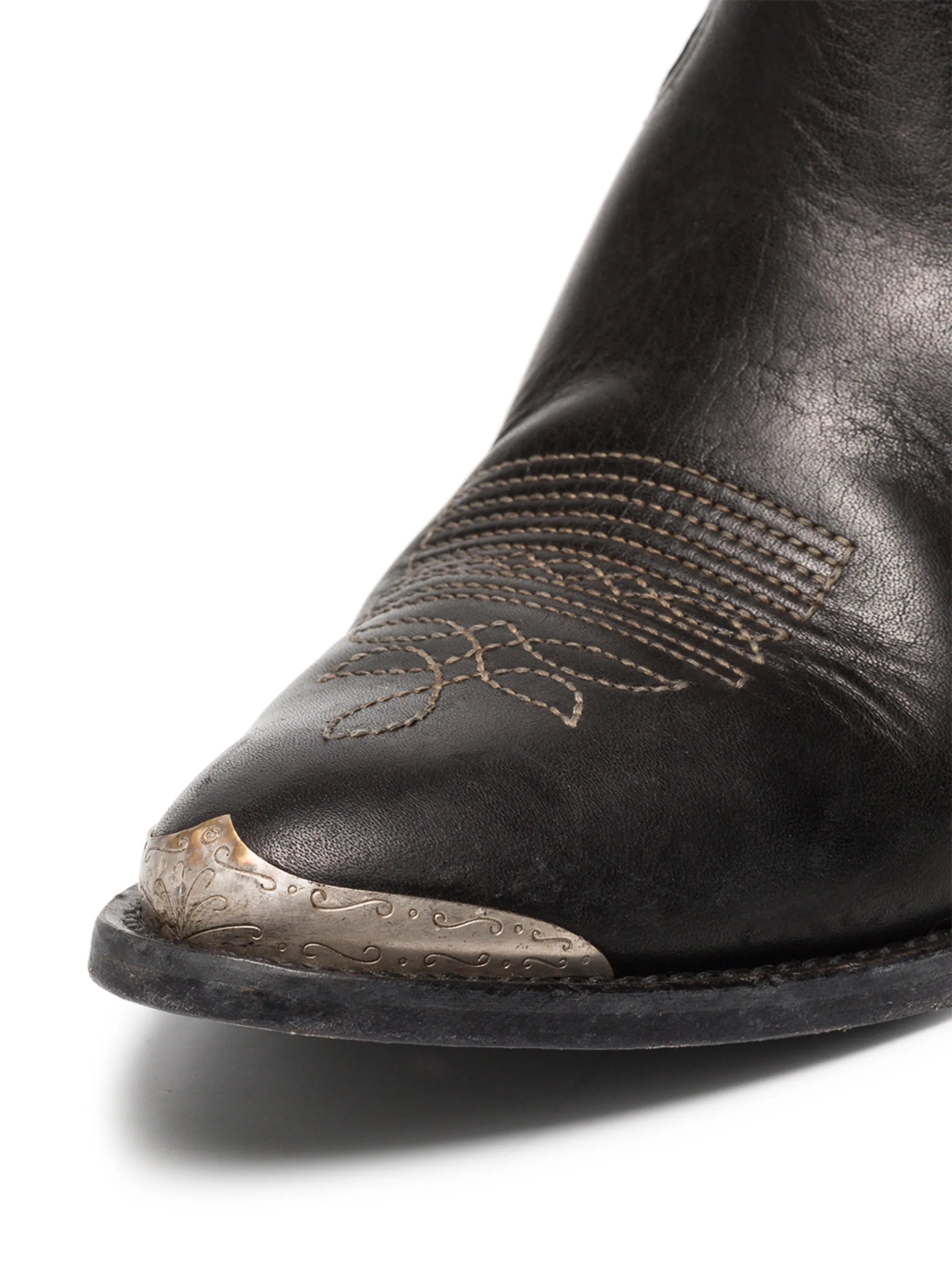 Young leather cowboy ankle boots