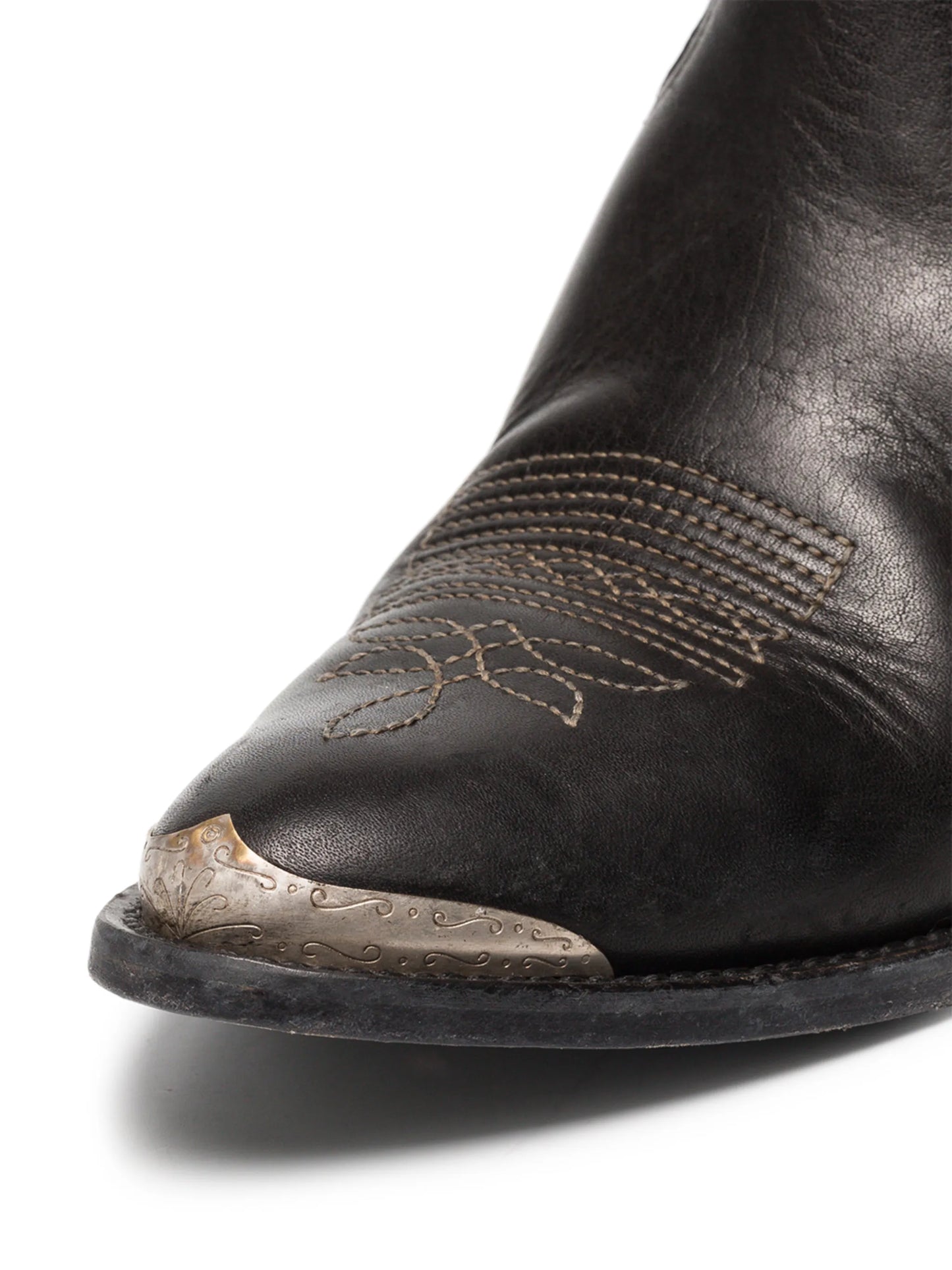 Young leather cowboy ankle boots