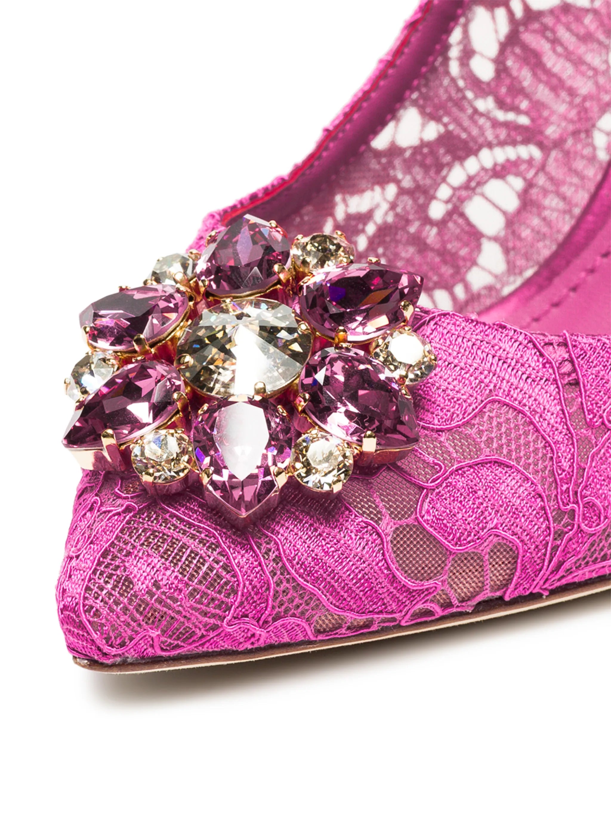 Taormina-lace crystal-embellished pumps