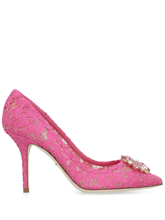 Taormina-lace crystal-embellished pumps