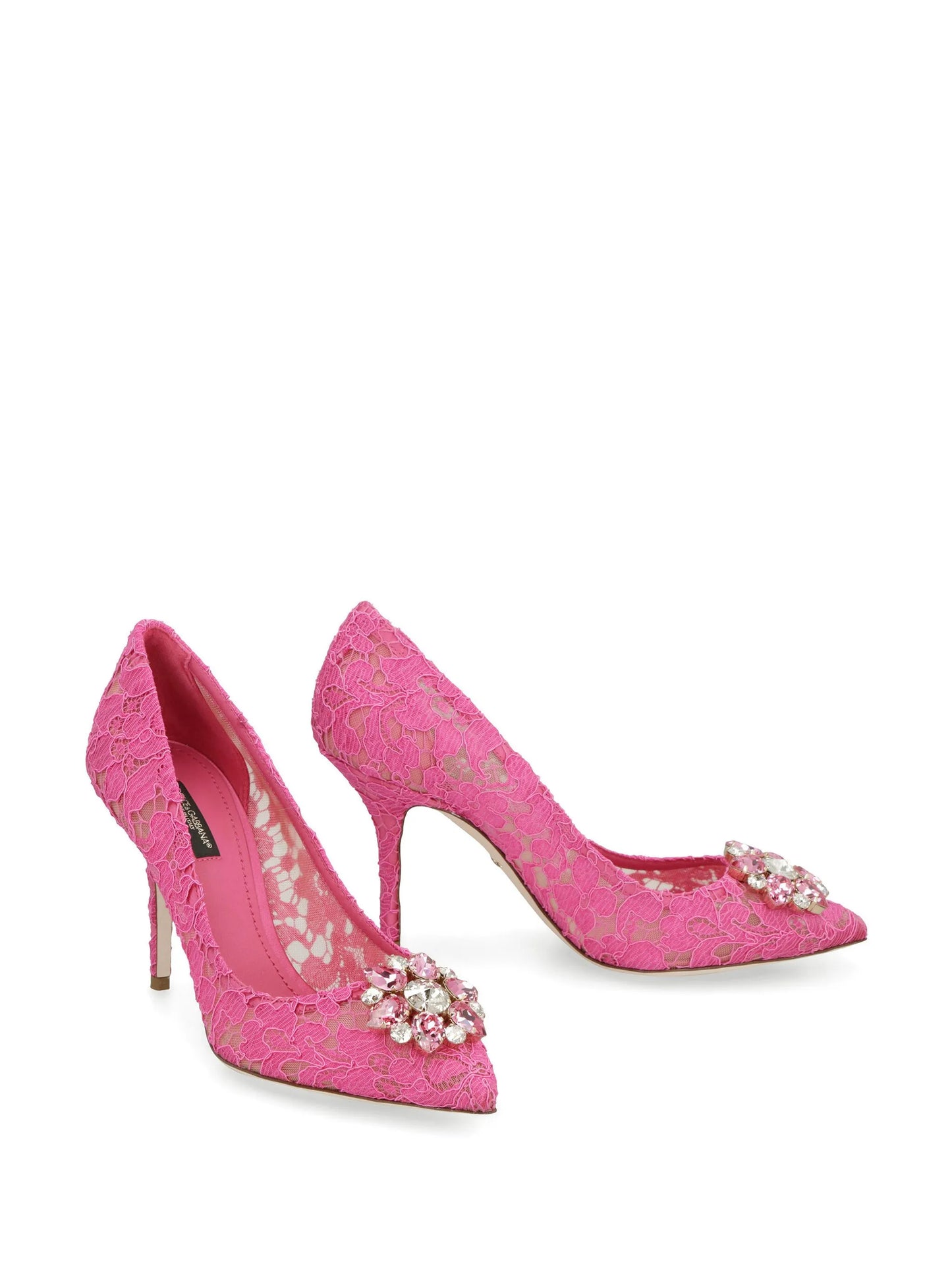 Taormina-lace crystal-embellished pumps