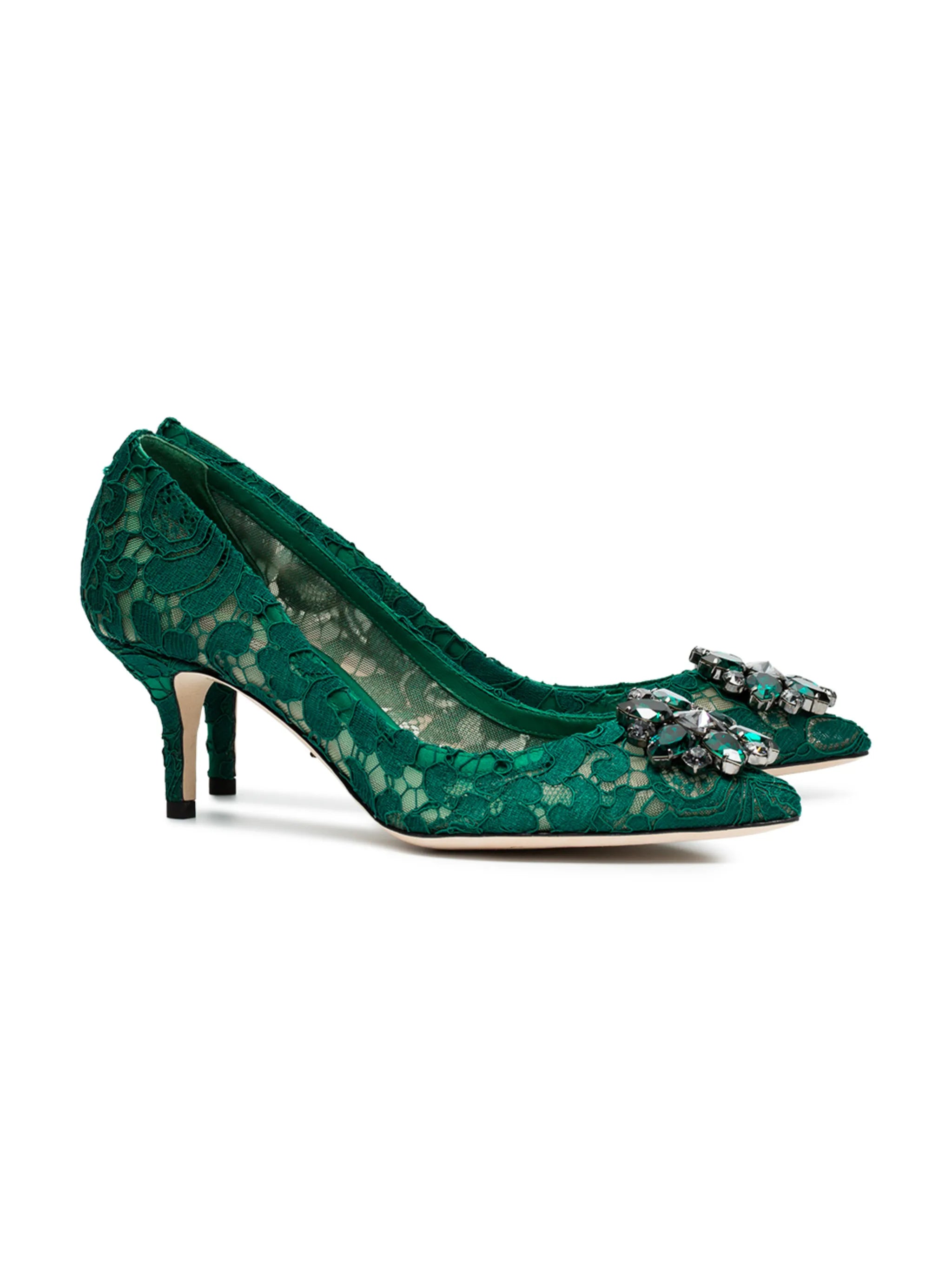 Rainbow Lace 60mm brooch-detail pumps
