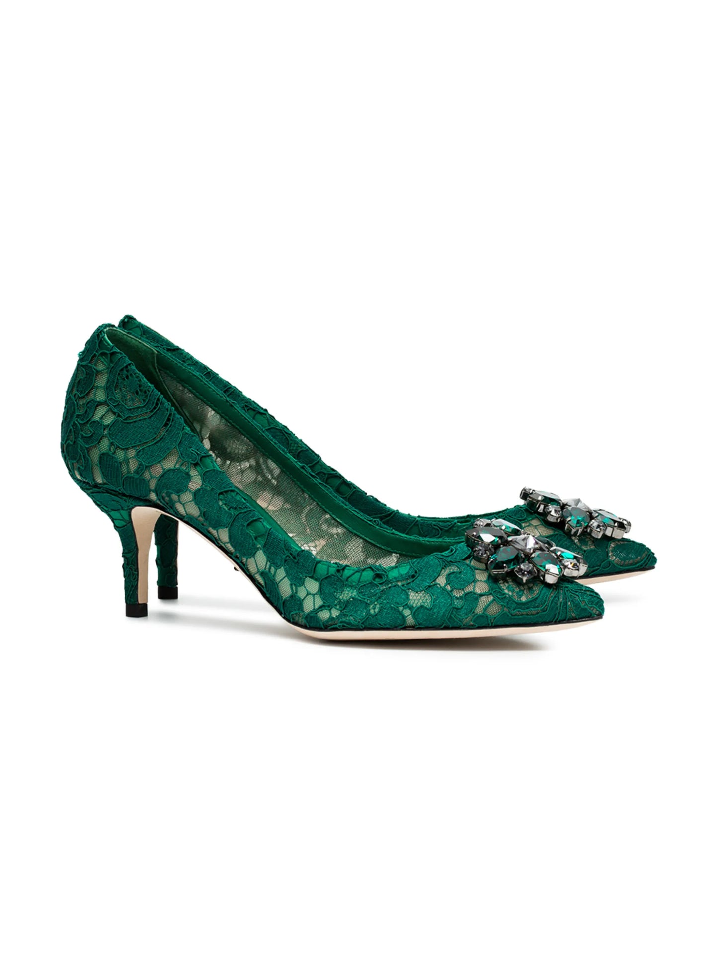 Rainbow Lace 60mm brooch-detail pumps