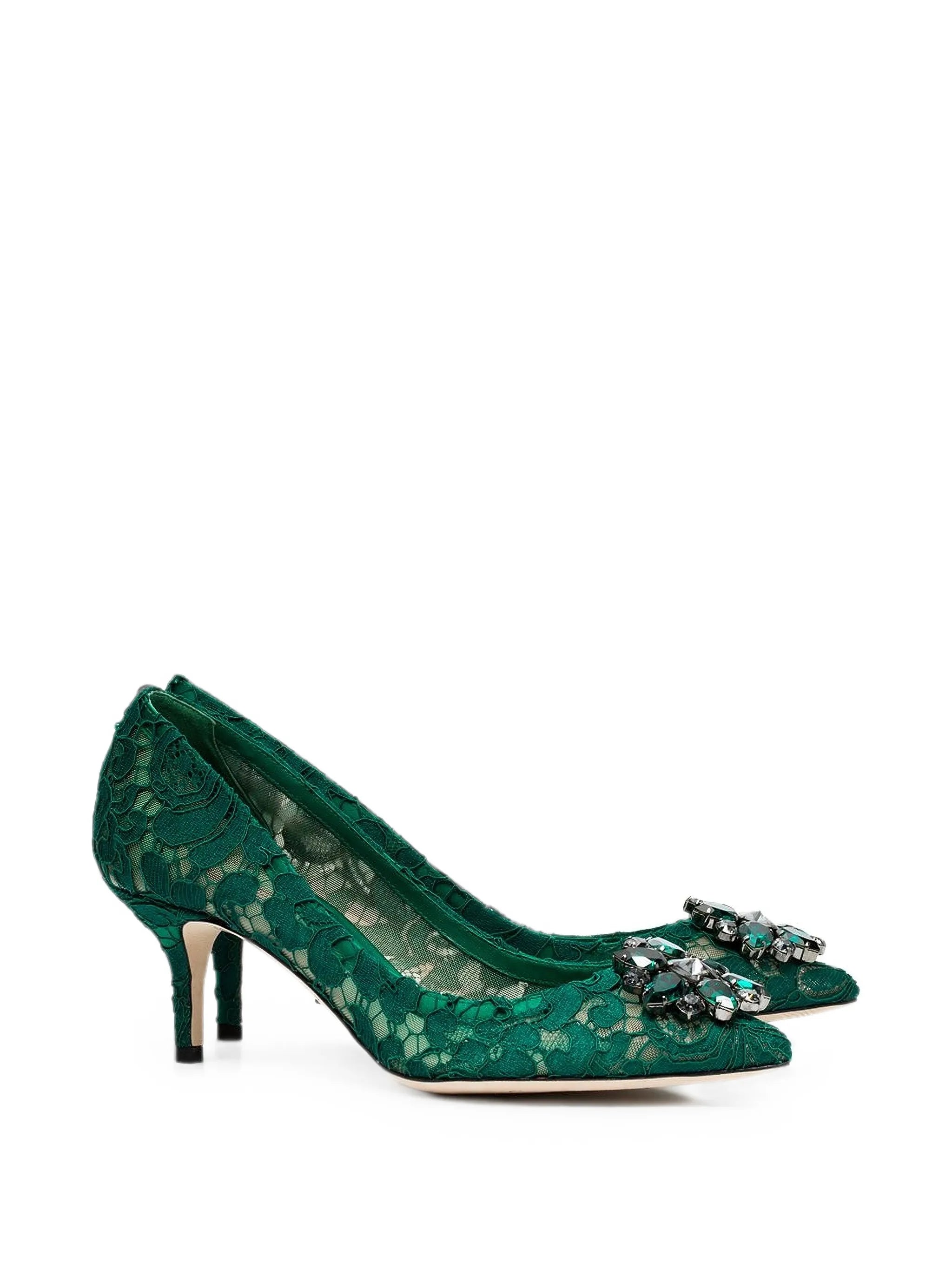 Belluci lace brooch-detail pumps