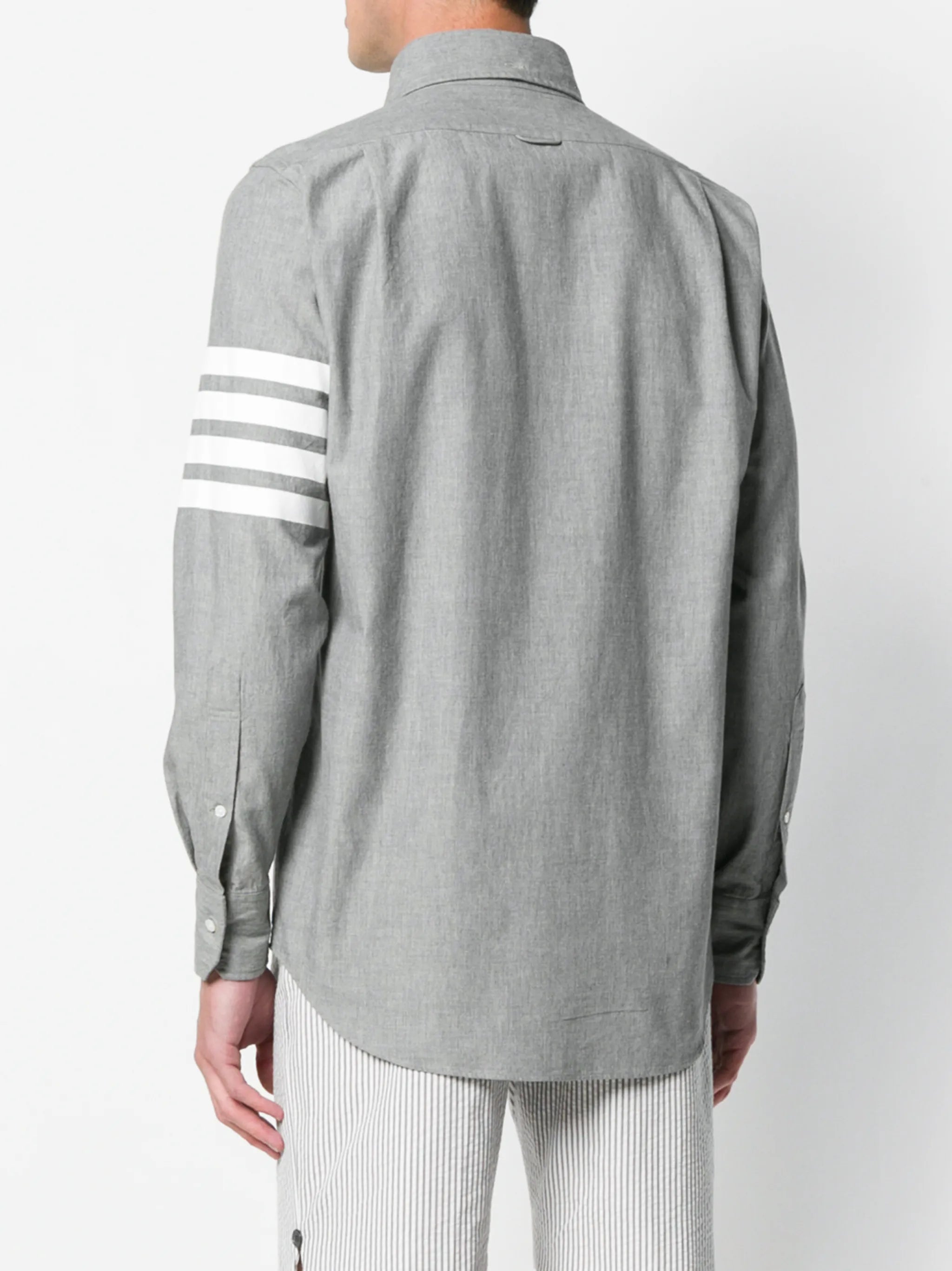 4-Bar straight-fit chambray shirt