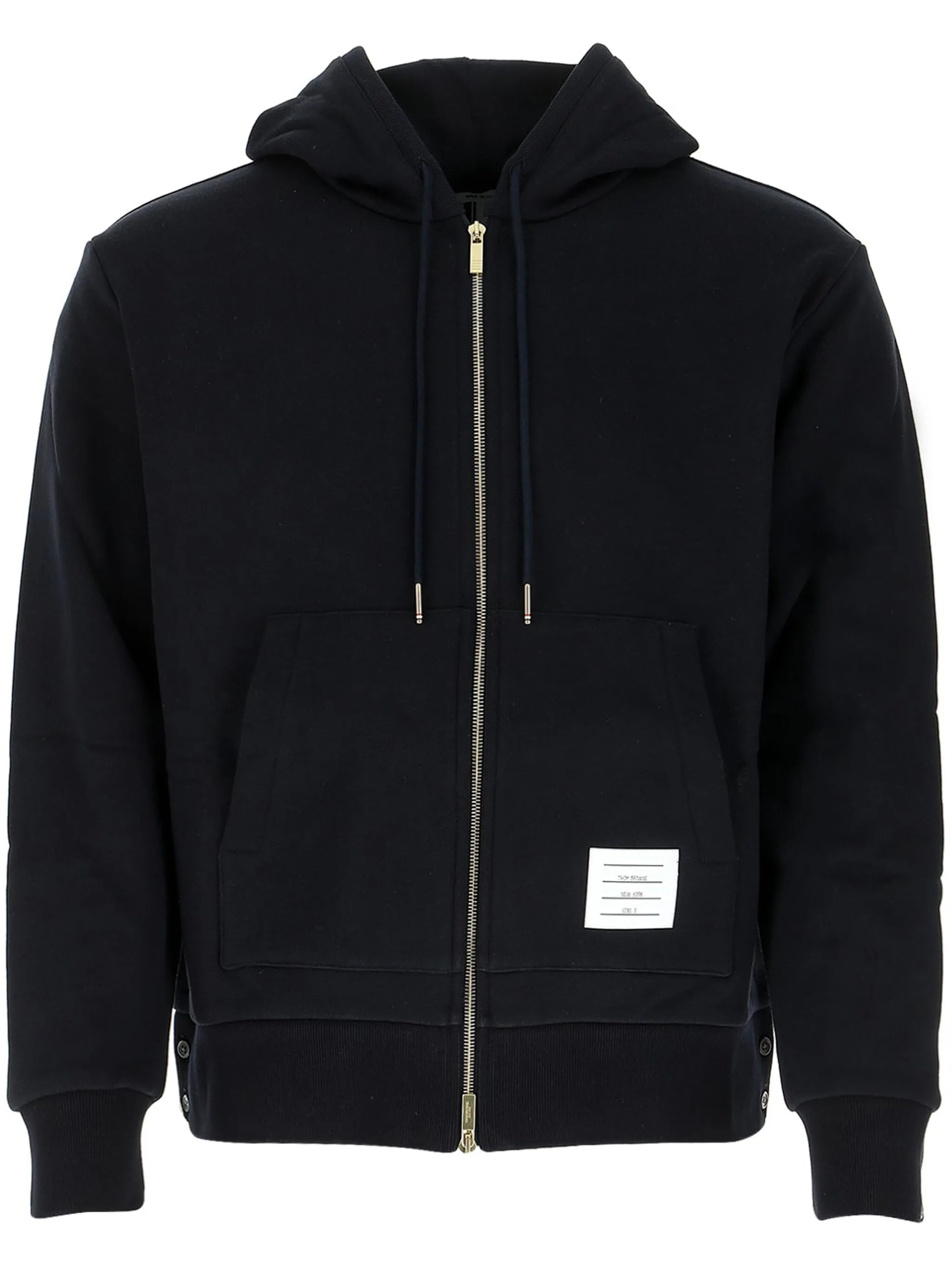 stripe-detail zip-up hoodie