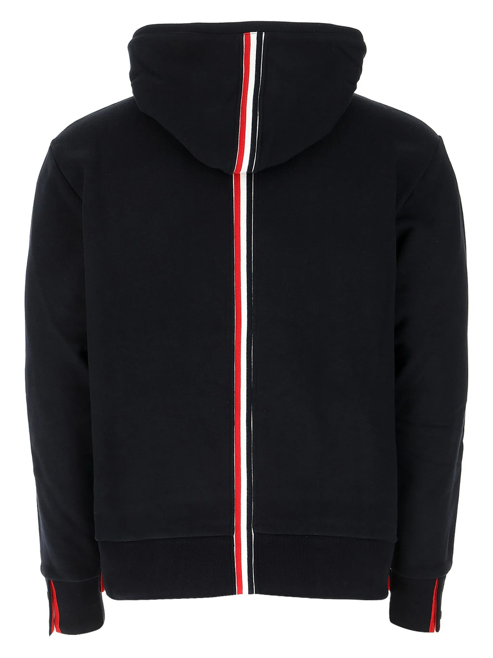 stripe-detail zip-up hoodie