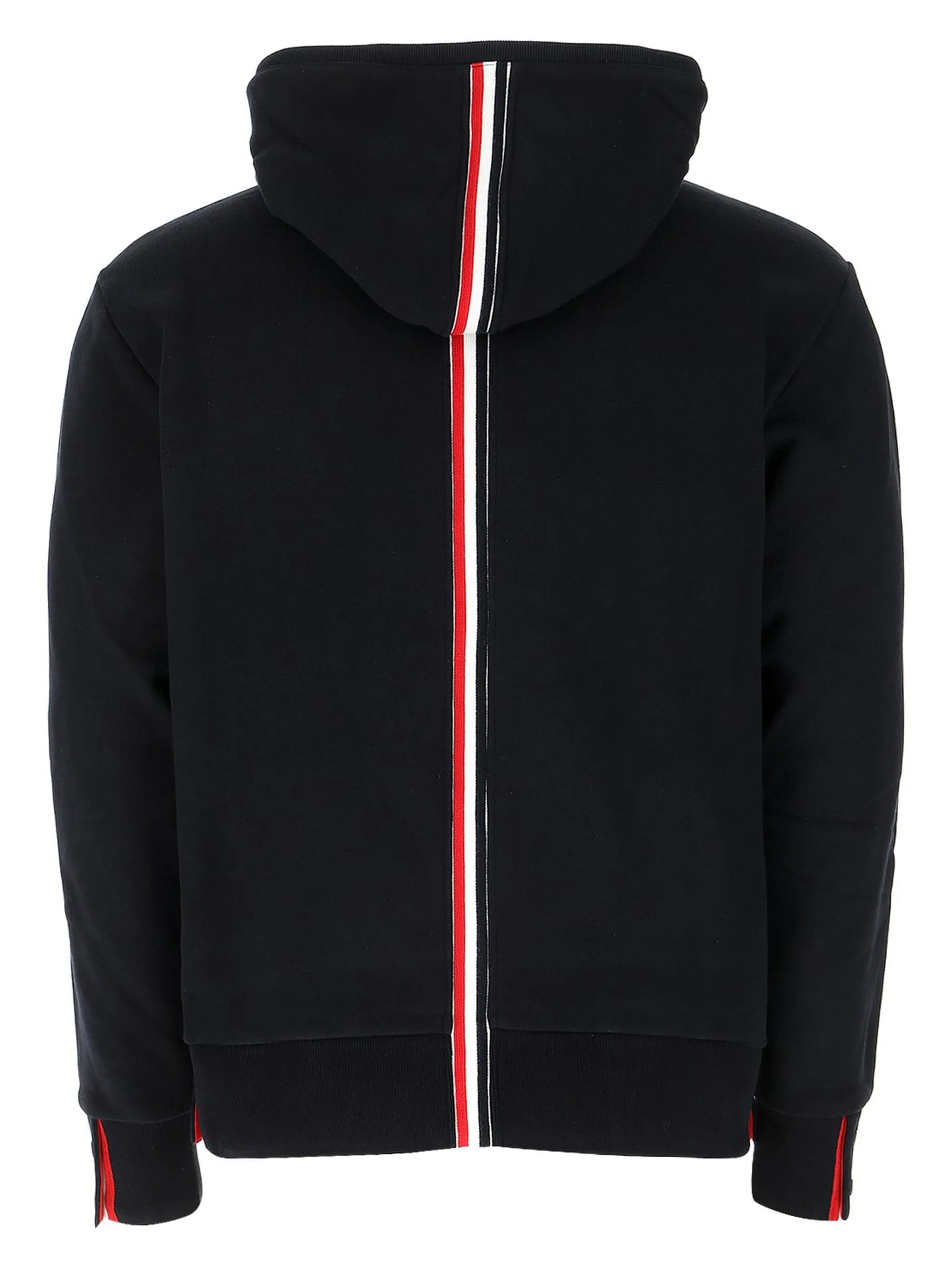 stripe-detail zip-up hoodie