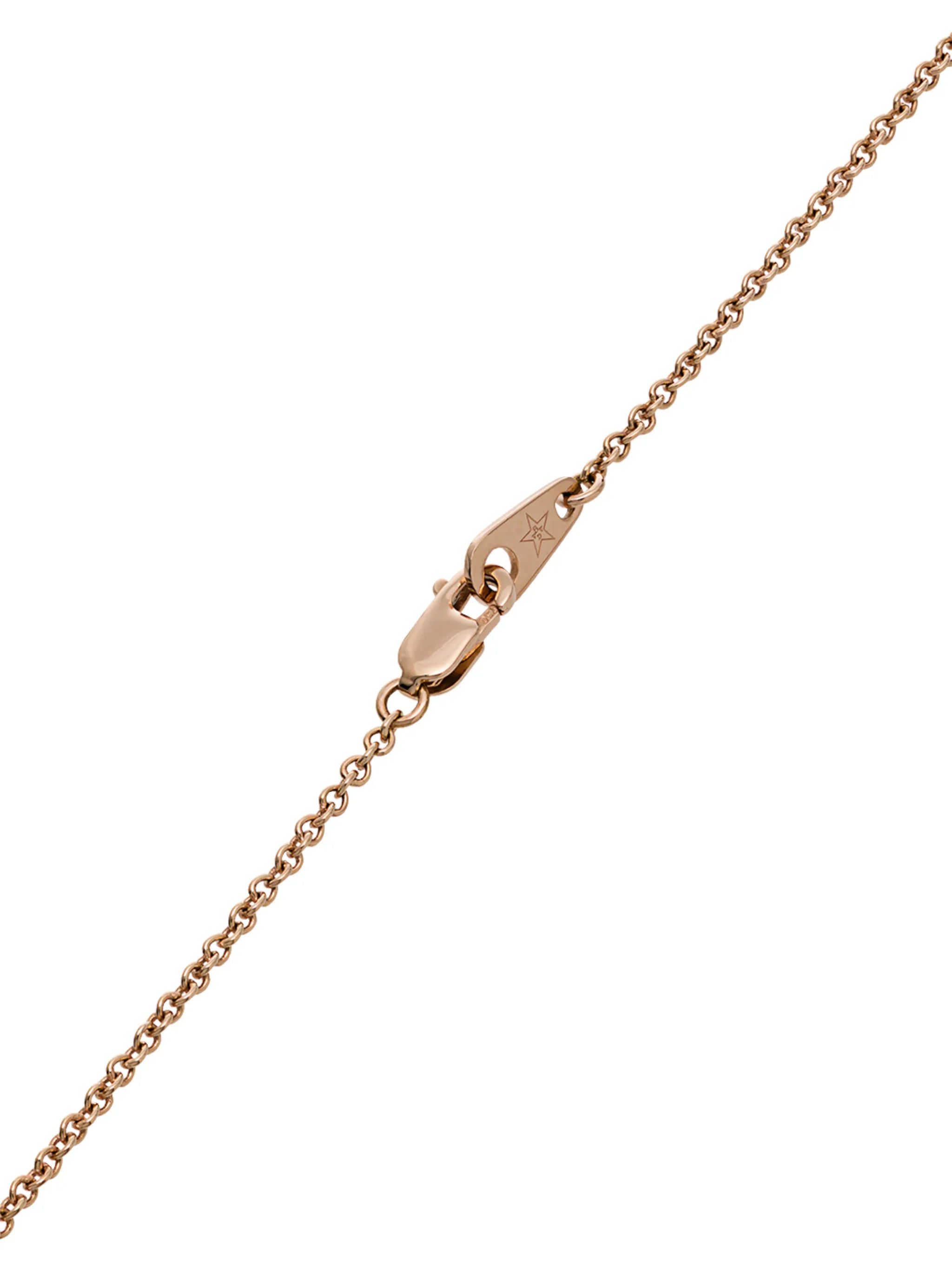 18kt rose gold diamond and sapphire shell pendant