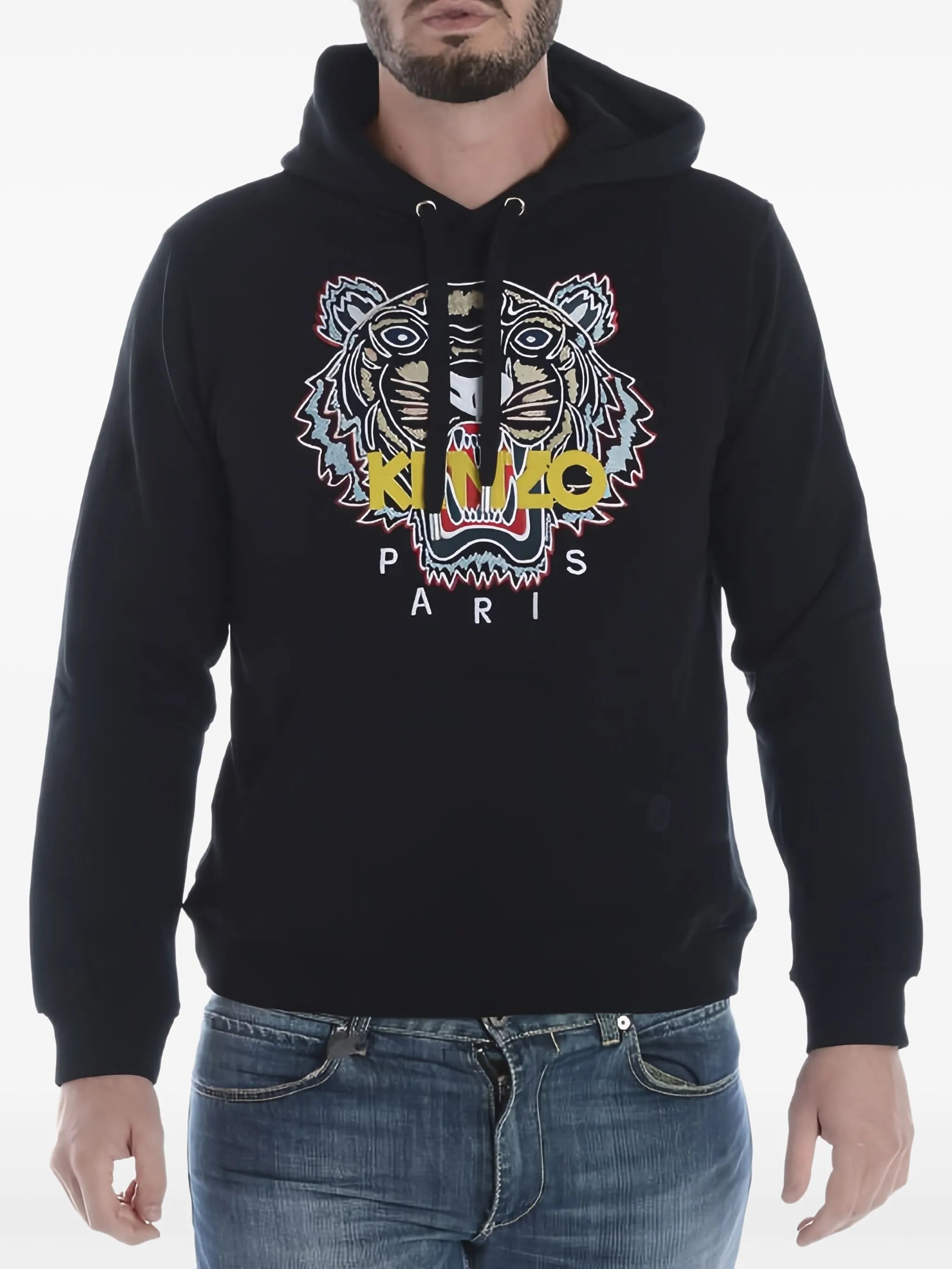 logo-embroidered cotton hoodie
