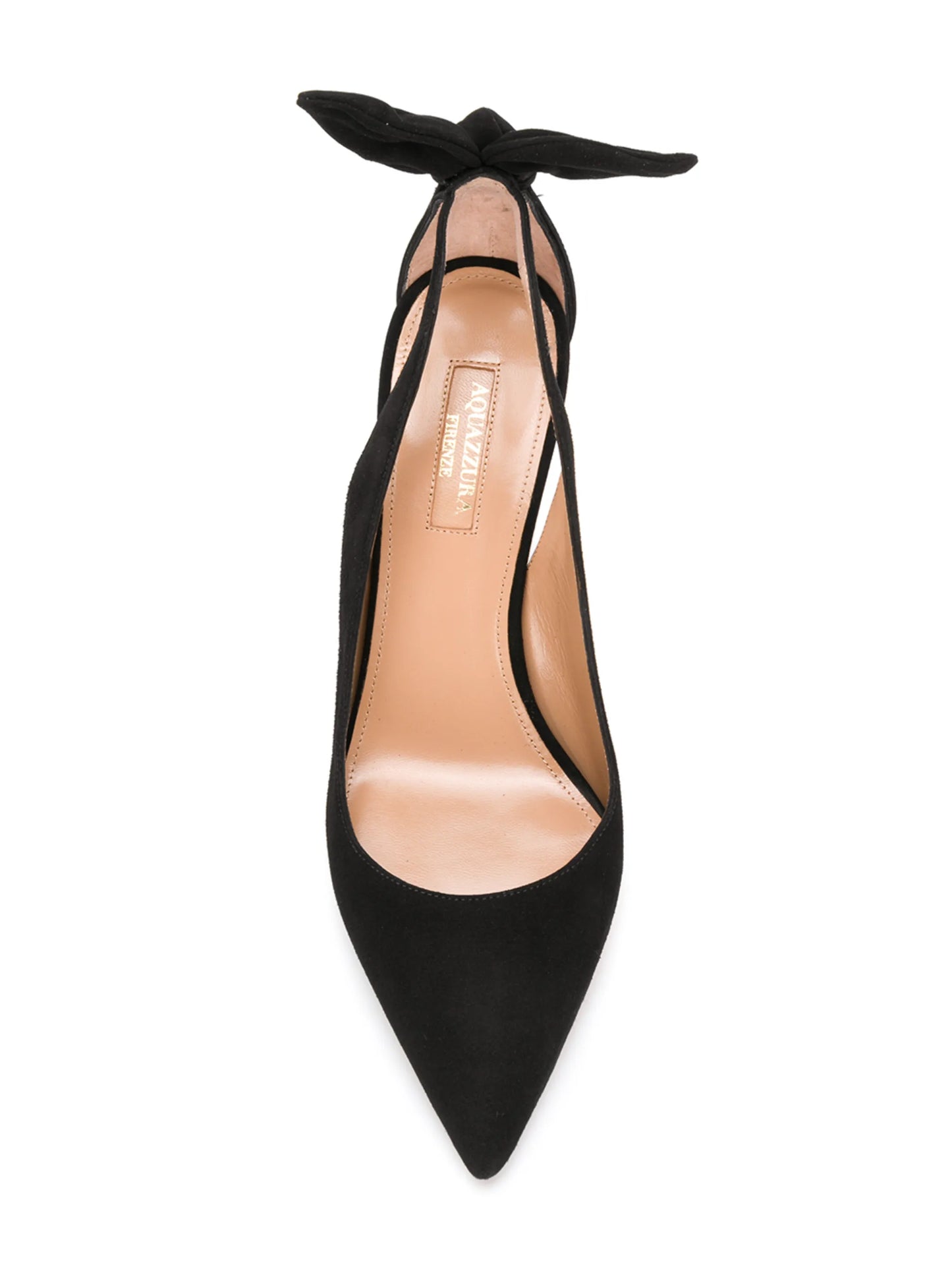 bow suede pumps