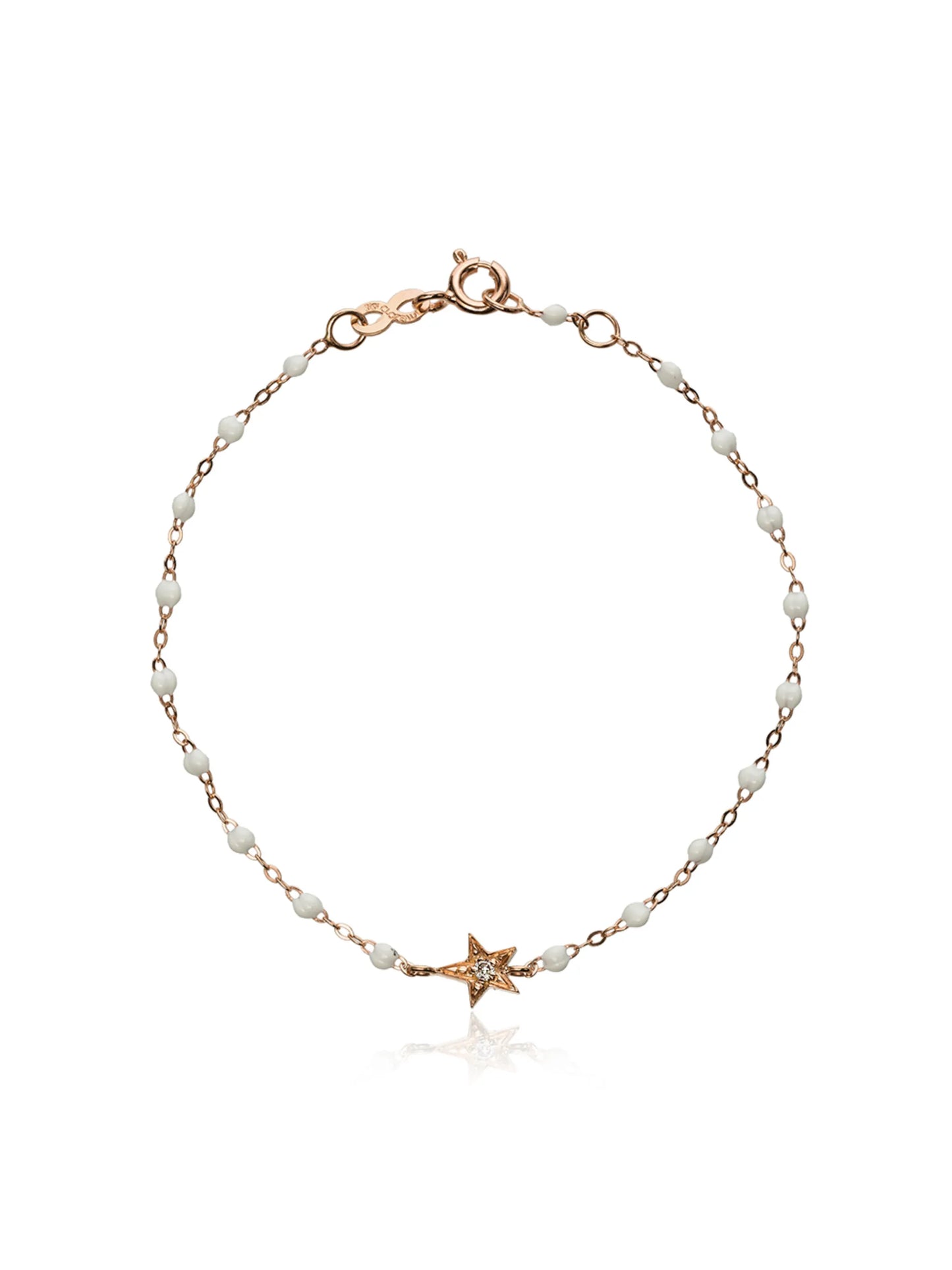 18kt rose gold star diamond and rose gold bracelet