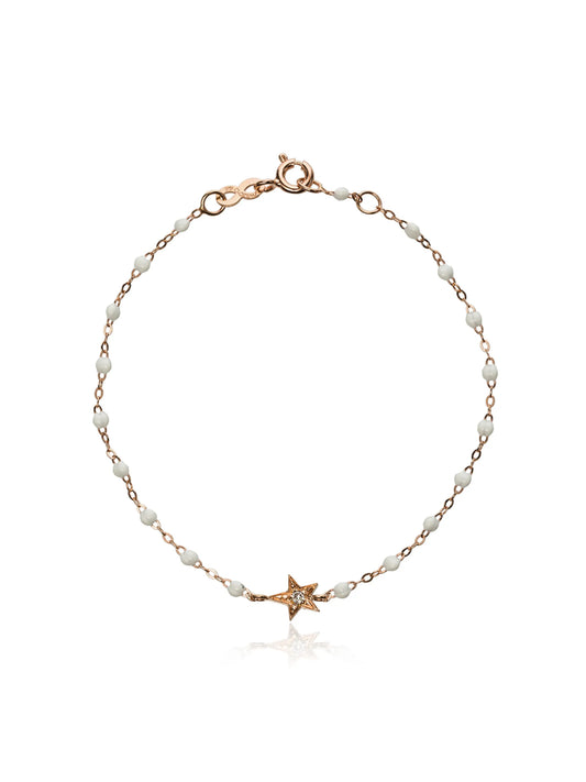 18kt rose gold star diamond and rose gold bracelet