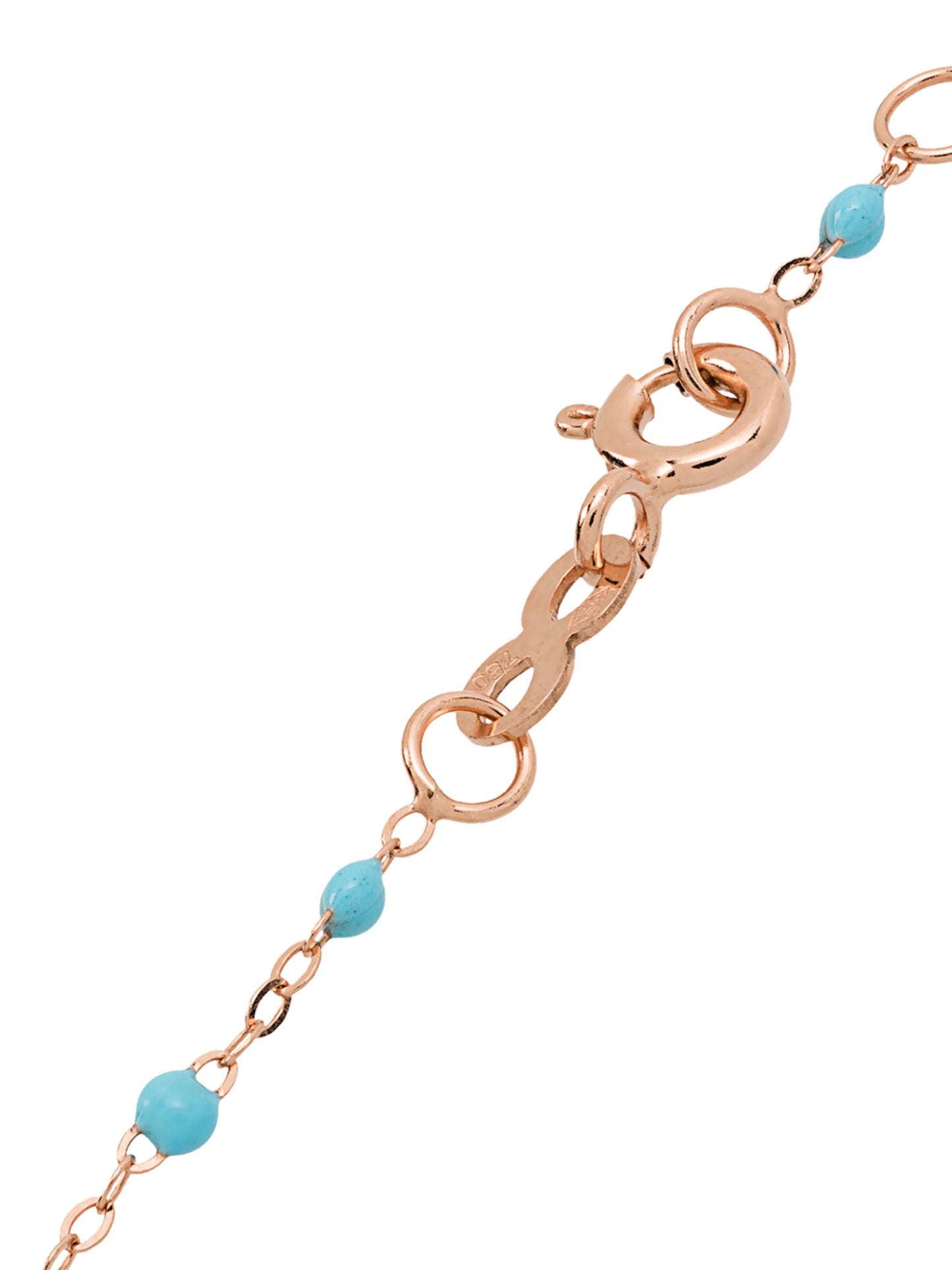 18kt rose gold Classic Gici sky blue beaded bracelet