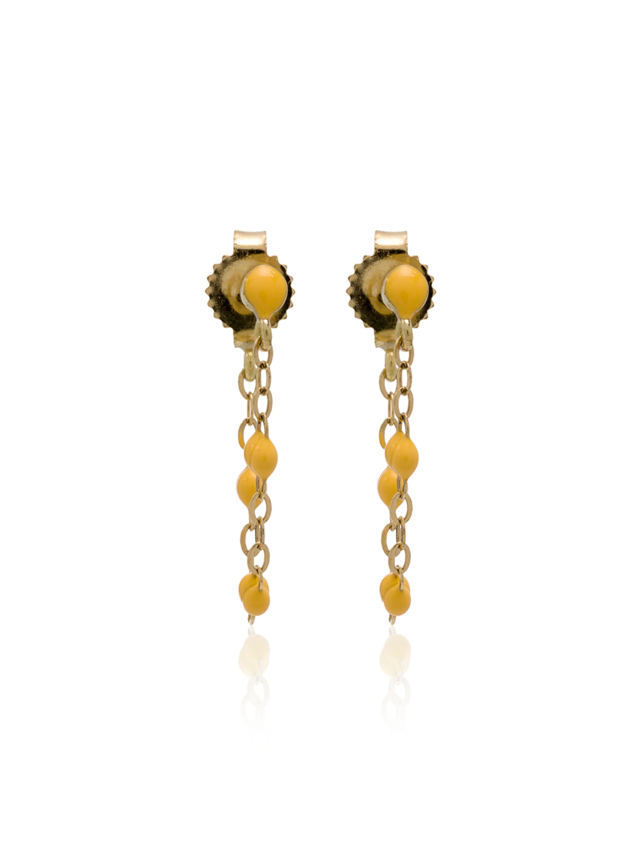 18kt yellow gold Classic Gigi yellow beaded earrings