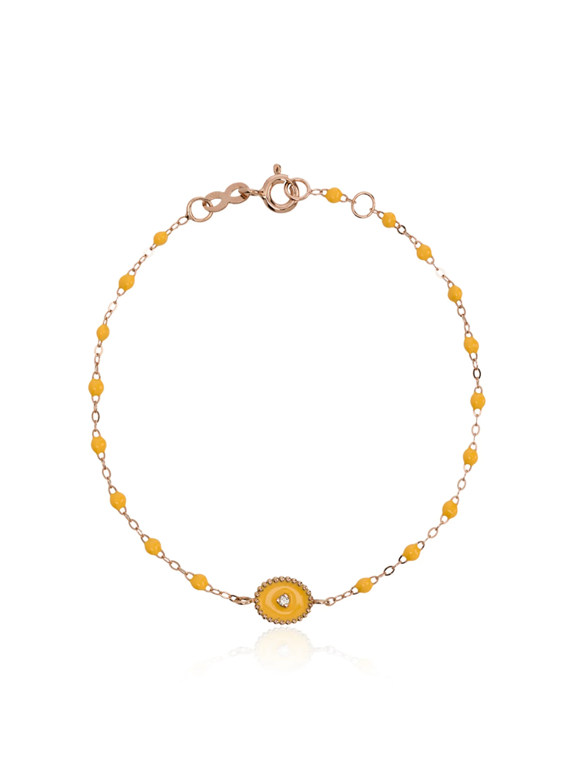 18kt rose gold Classic Gigi North Star diamond and yellow beaded racelet