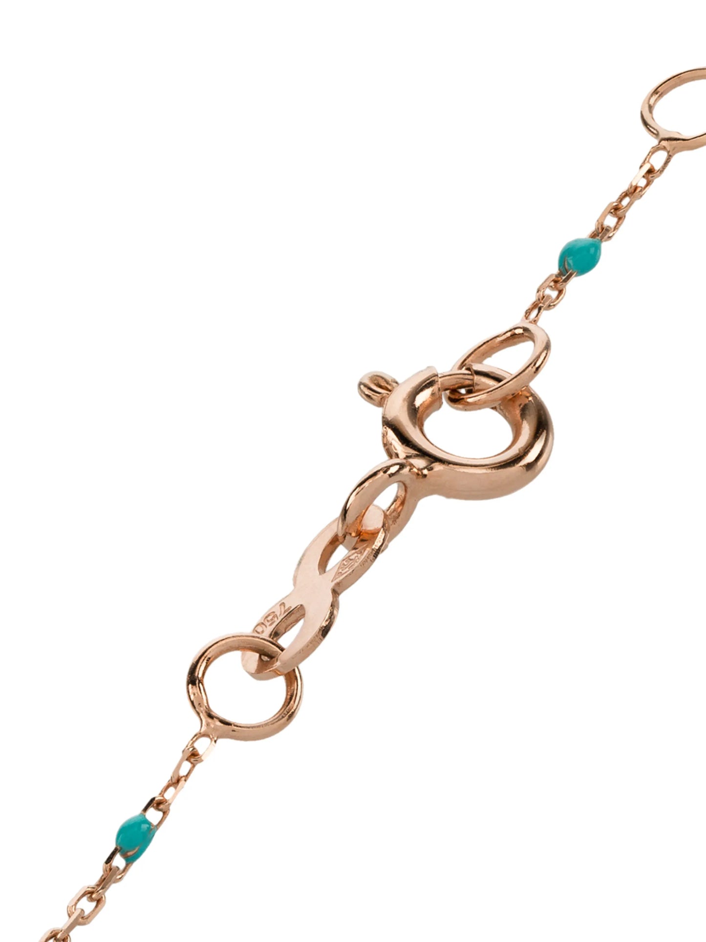 18kt rose gold turquoise beaded single diamond bracelet