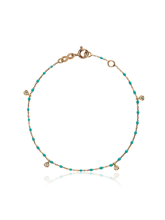 18kt rose gold turquoise diamond bracelet