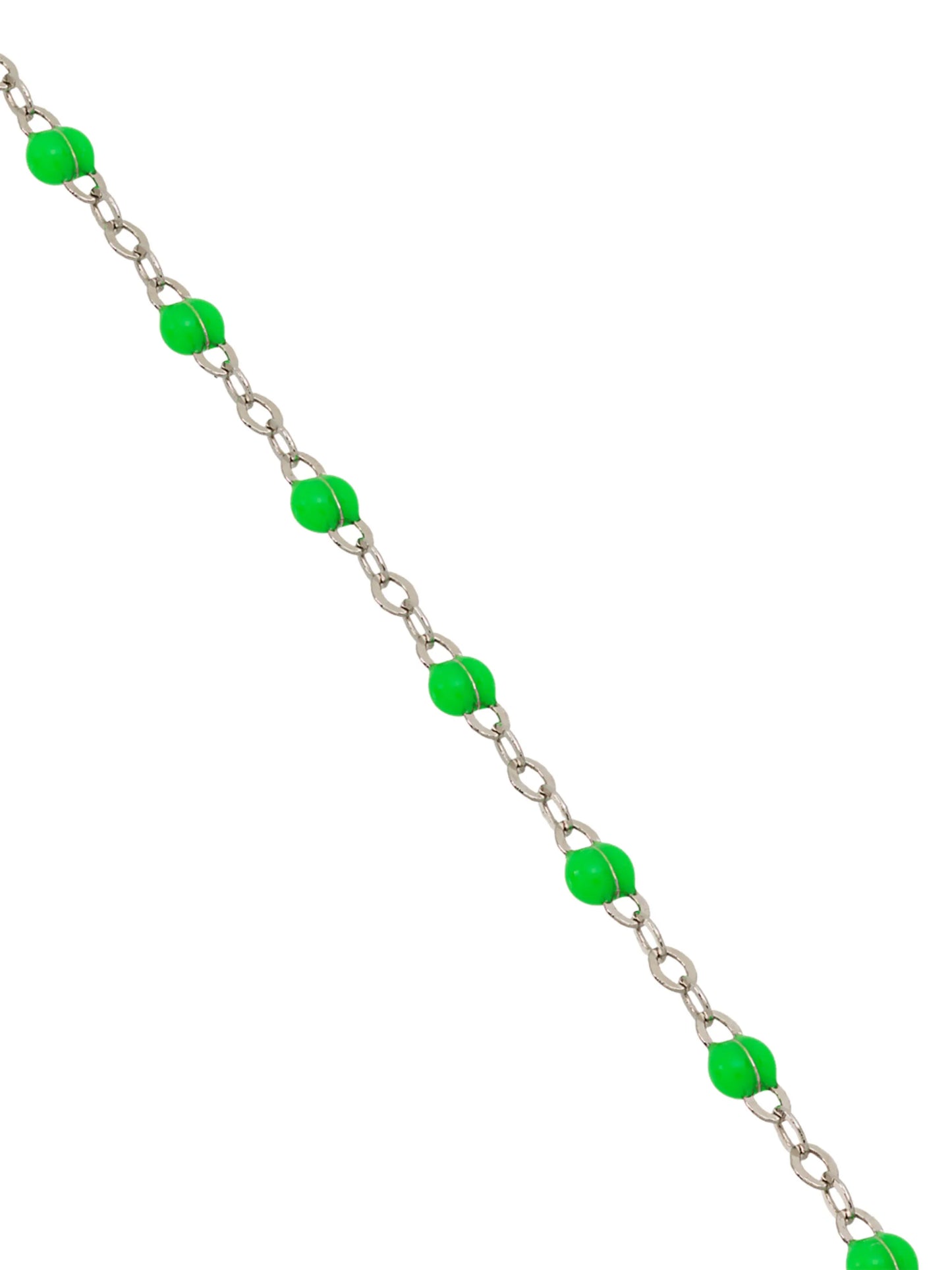 18kt white gold green beaded bracelet