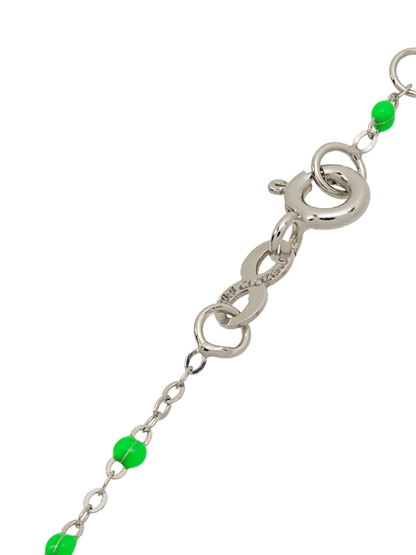 18kt white gold green beaded bracelet