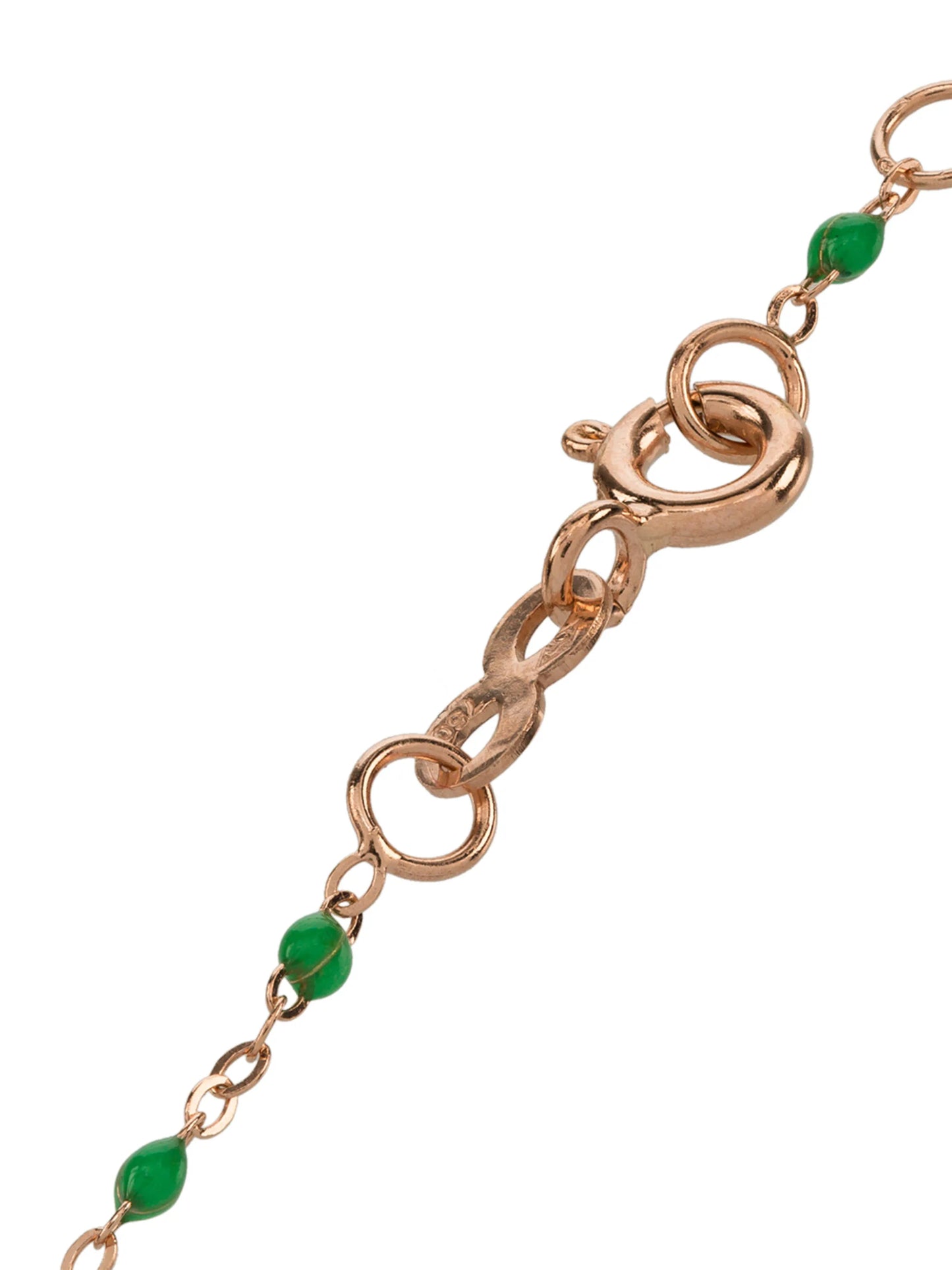 18kt rose gold green cactus bead bracelet