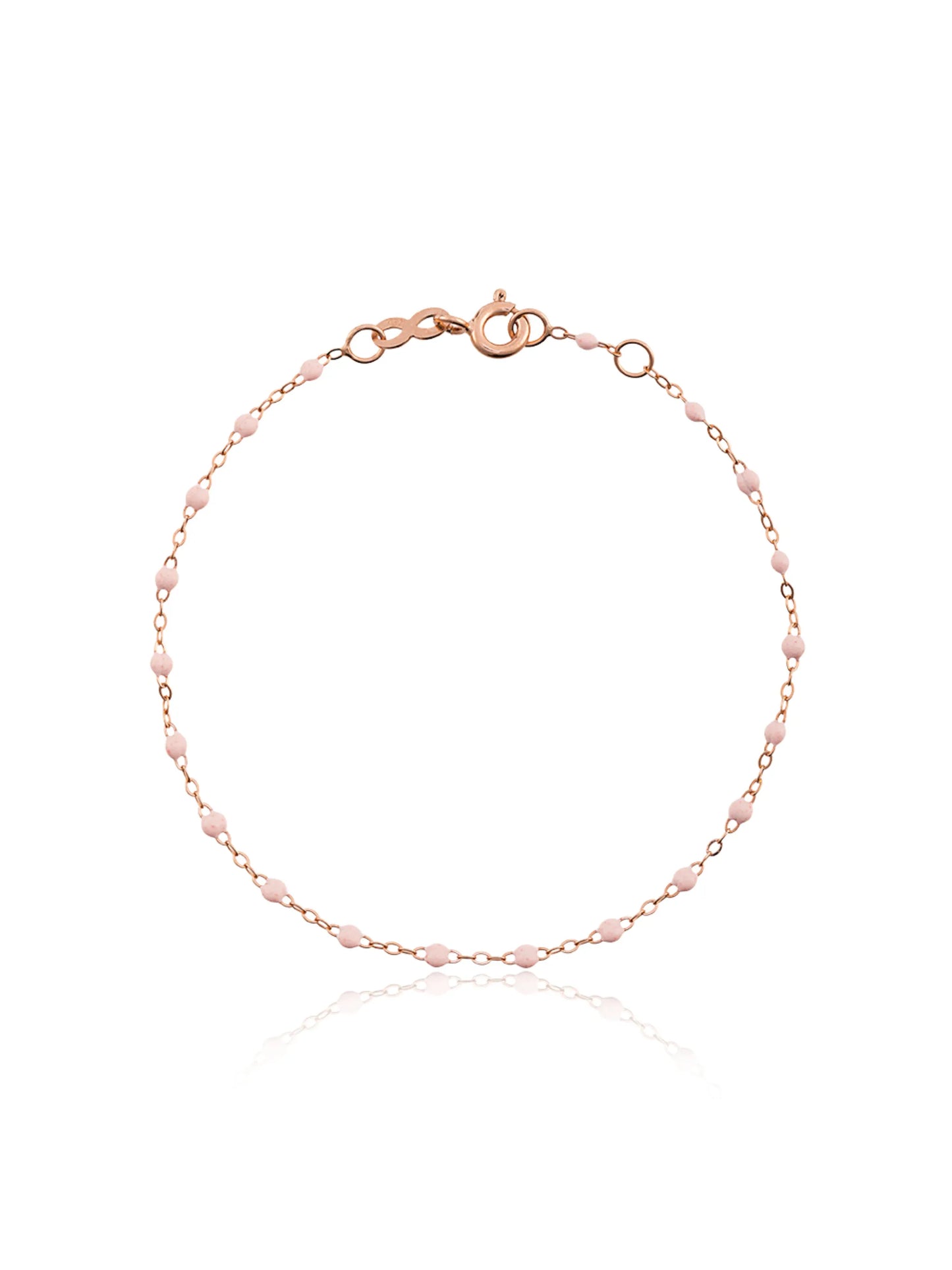18kt rose gold Classic Gigi baby pink beaded bracelet