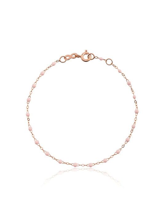 18kt rose gold Classic Gigi baby pink beaded bracelet