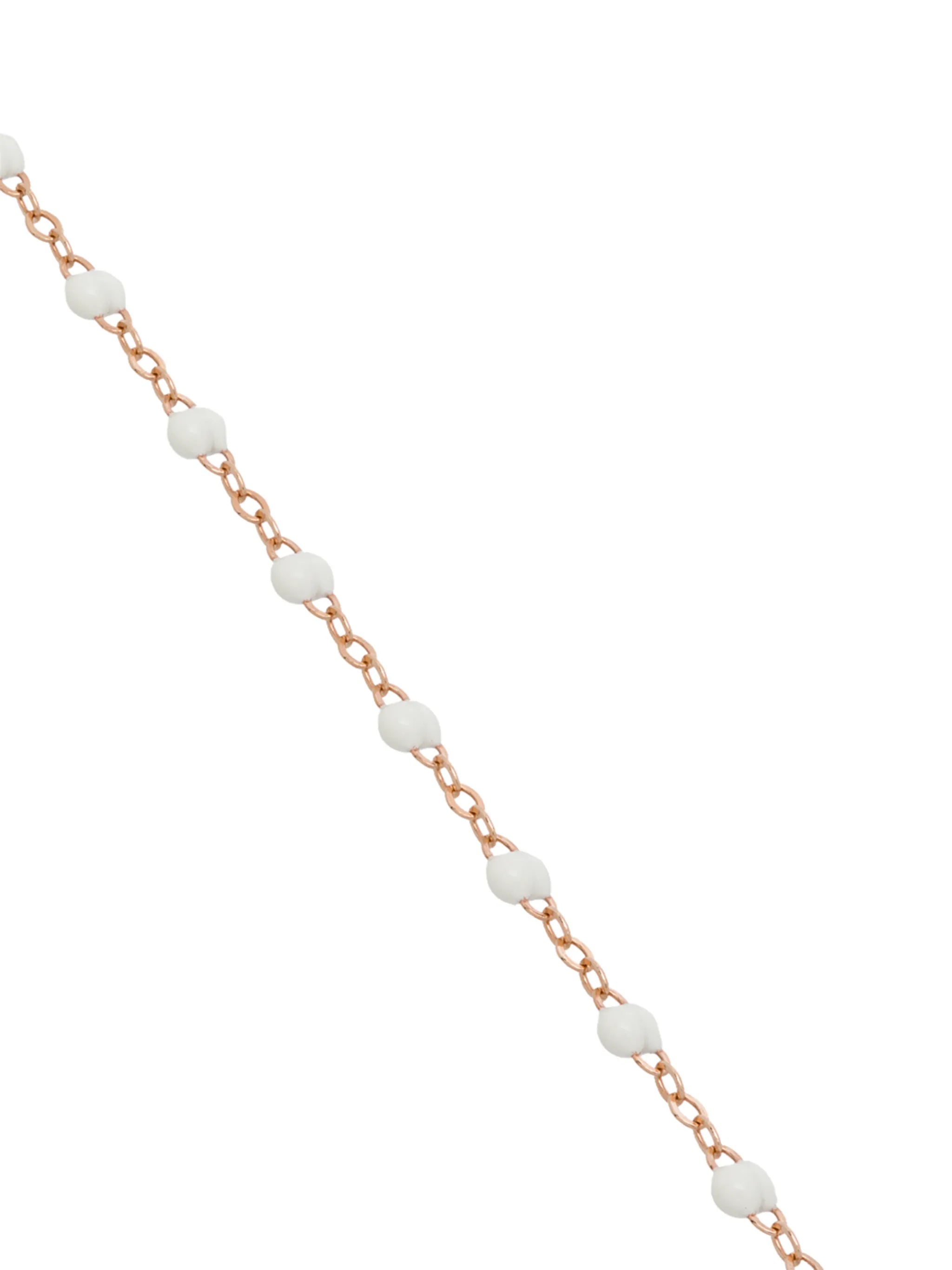 18kt rose gold Classic Gigi white beaded bracelet