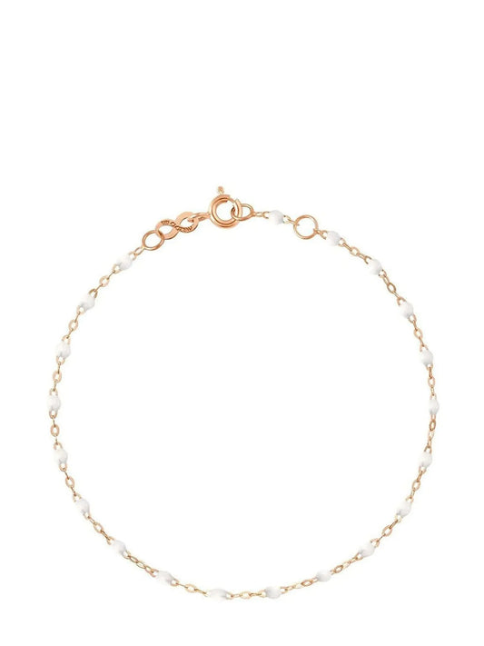 18kt rose gold Classic Gigi white beaded bracelet
