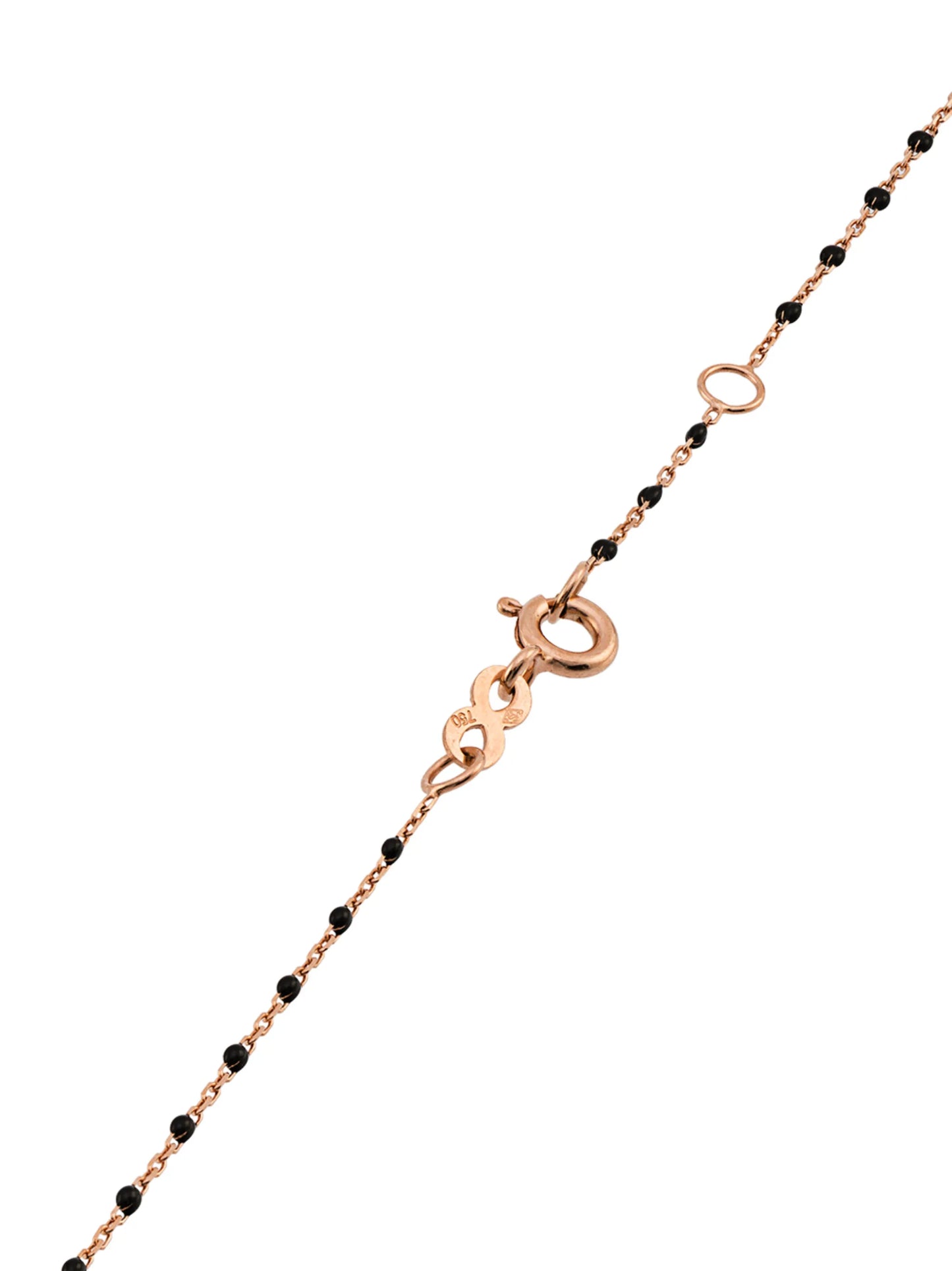 18kt rose gold mini Gigi diamond and black beaded necklace