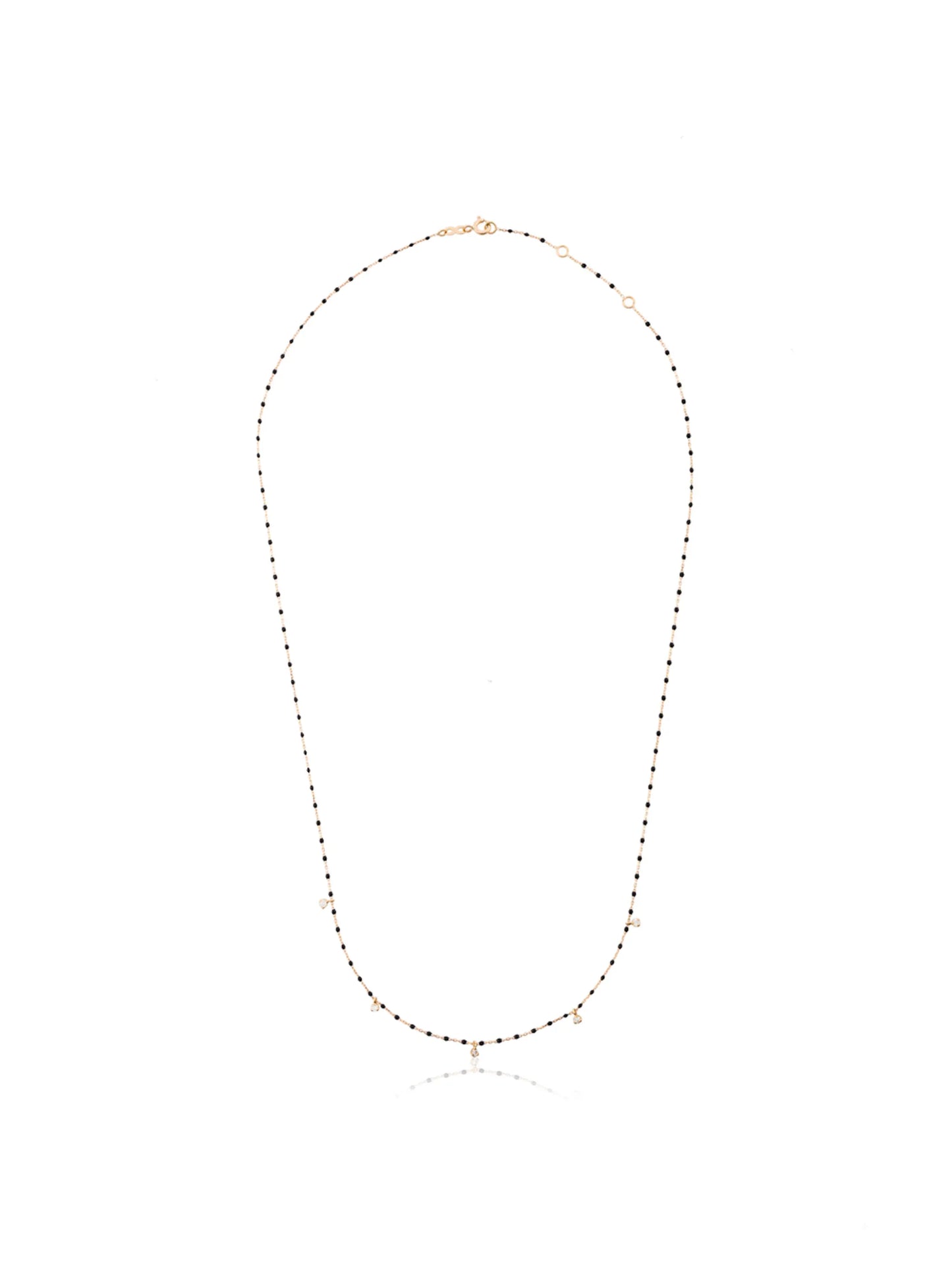 18kt yellow gold beaded diamond necklace