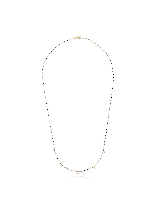 18kt yellow gold beaded diamond necklace