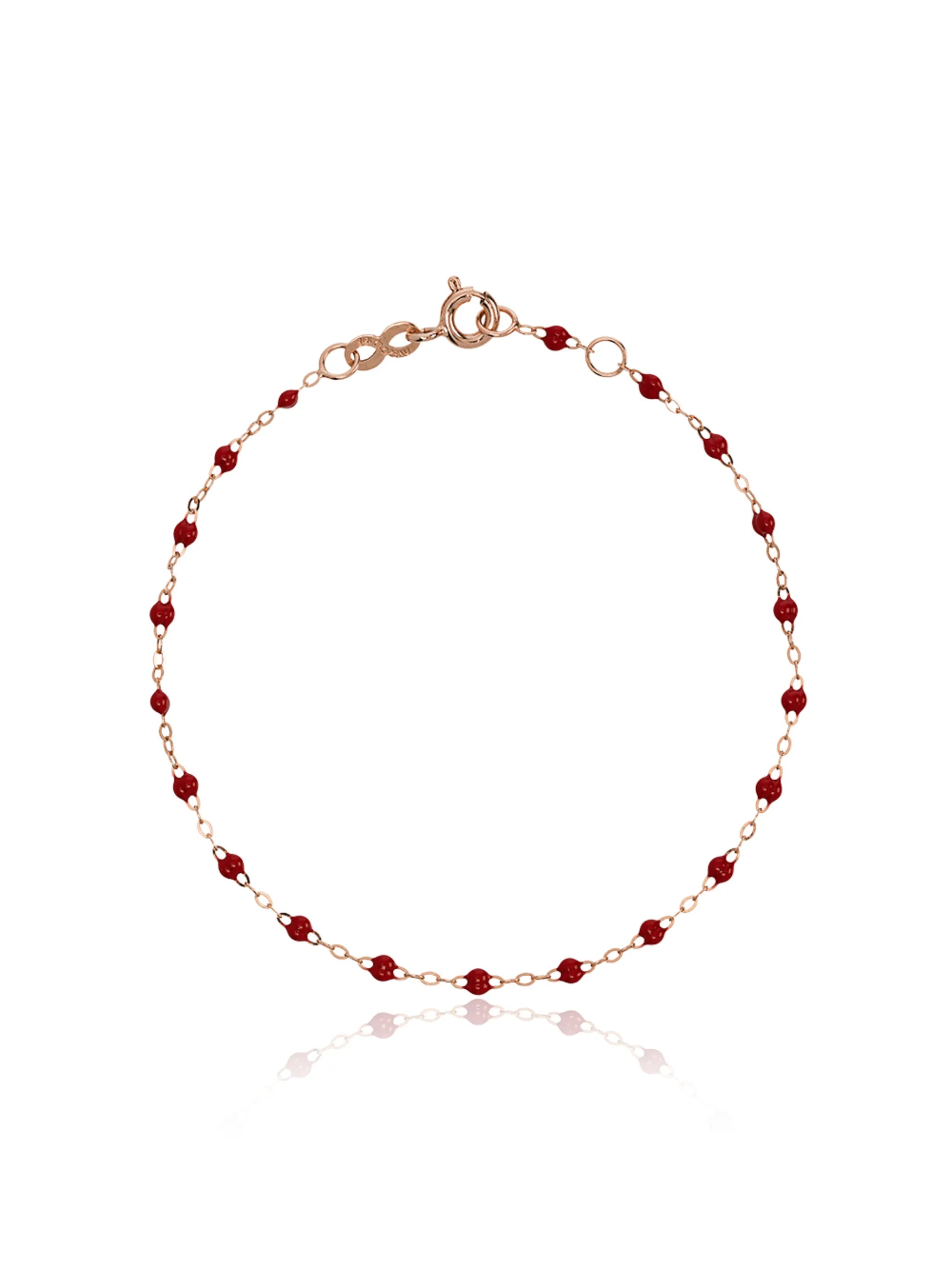 18kt rose gold Classic Gigi red beaded bracelet