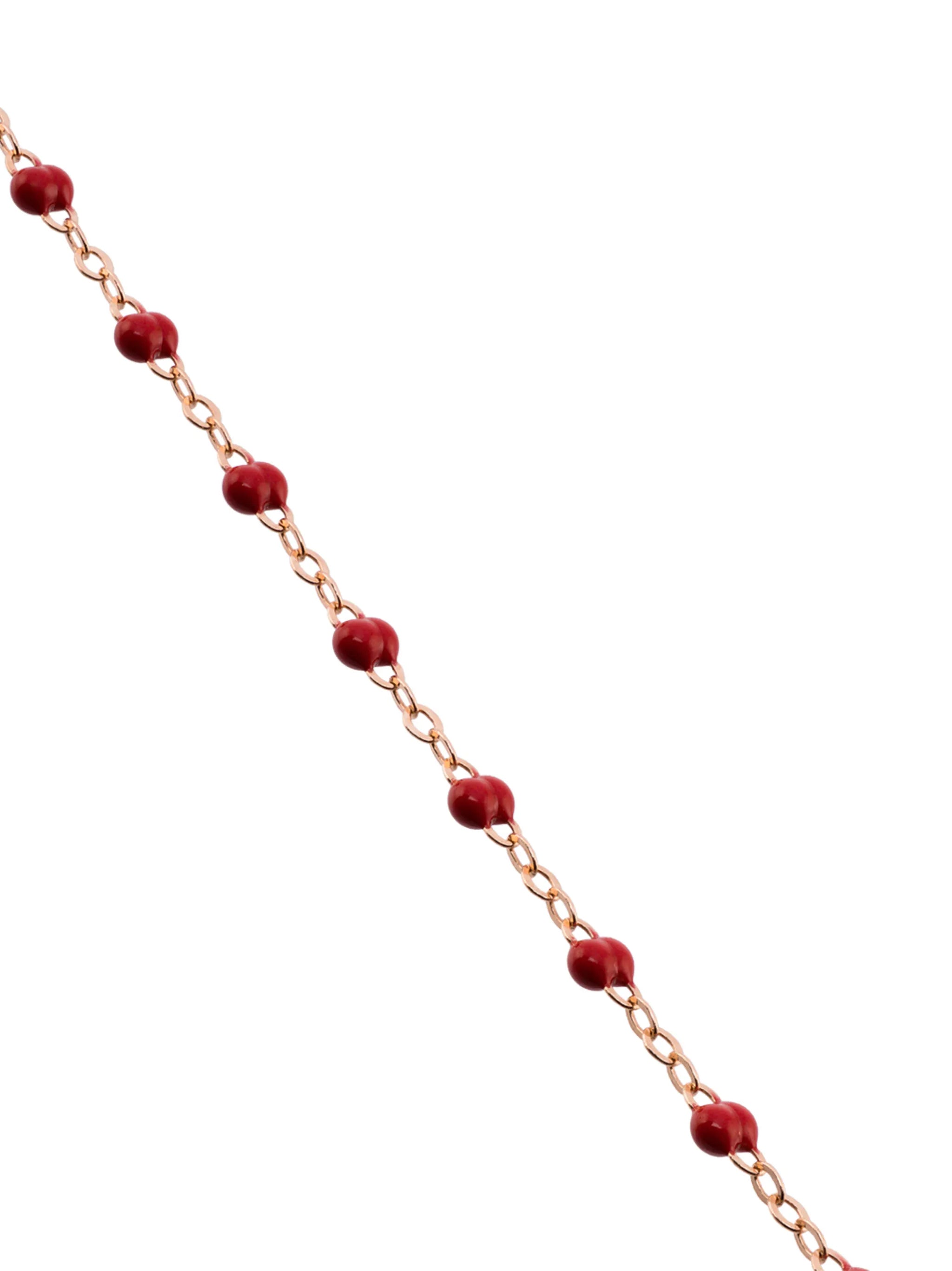 18kt rose gold Classic Gigi red beaded bracelet