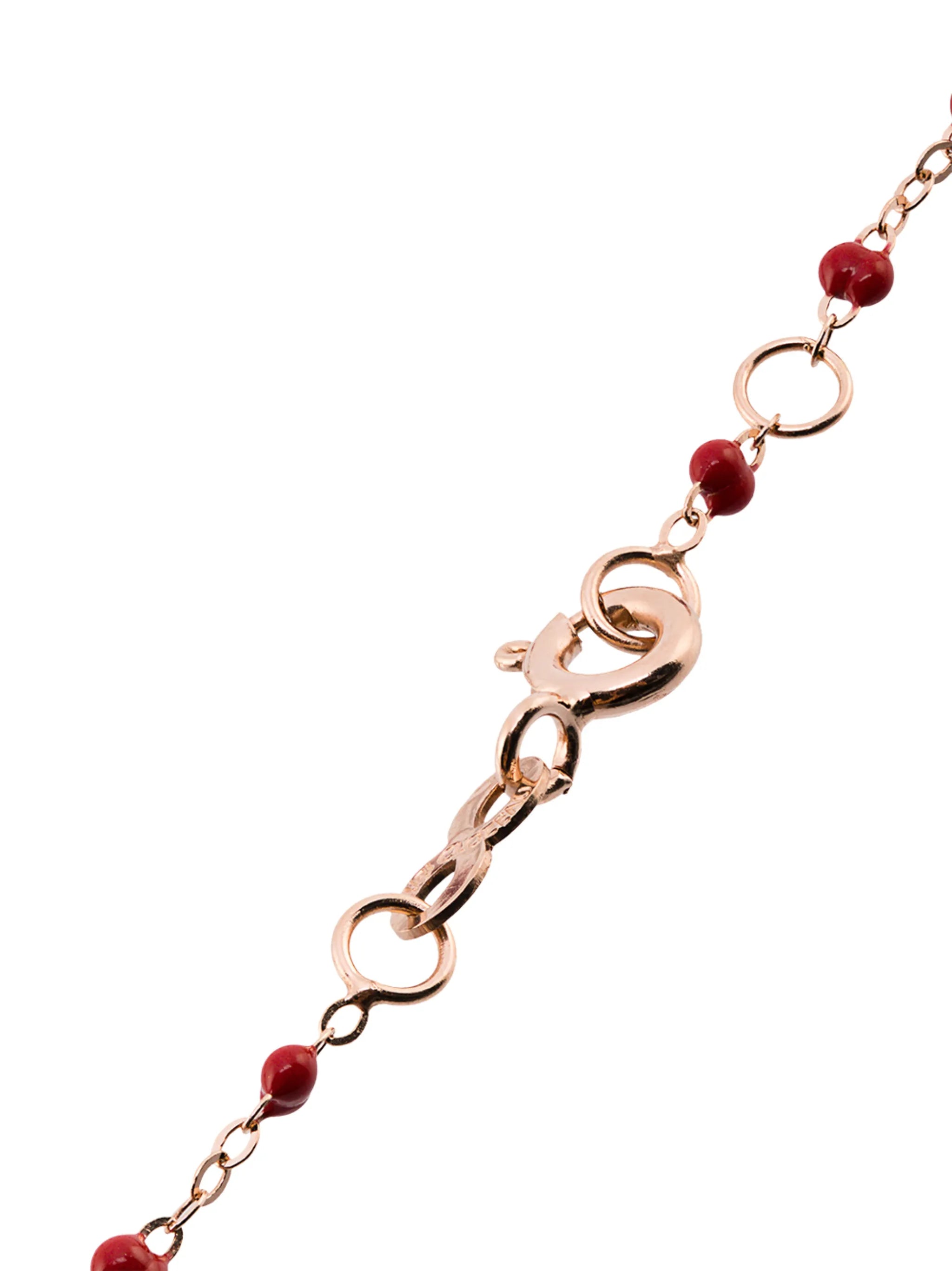 18kt rose gold Classic Gigi red beaded bracelet