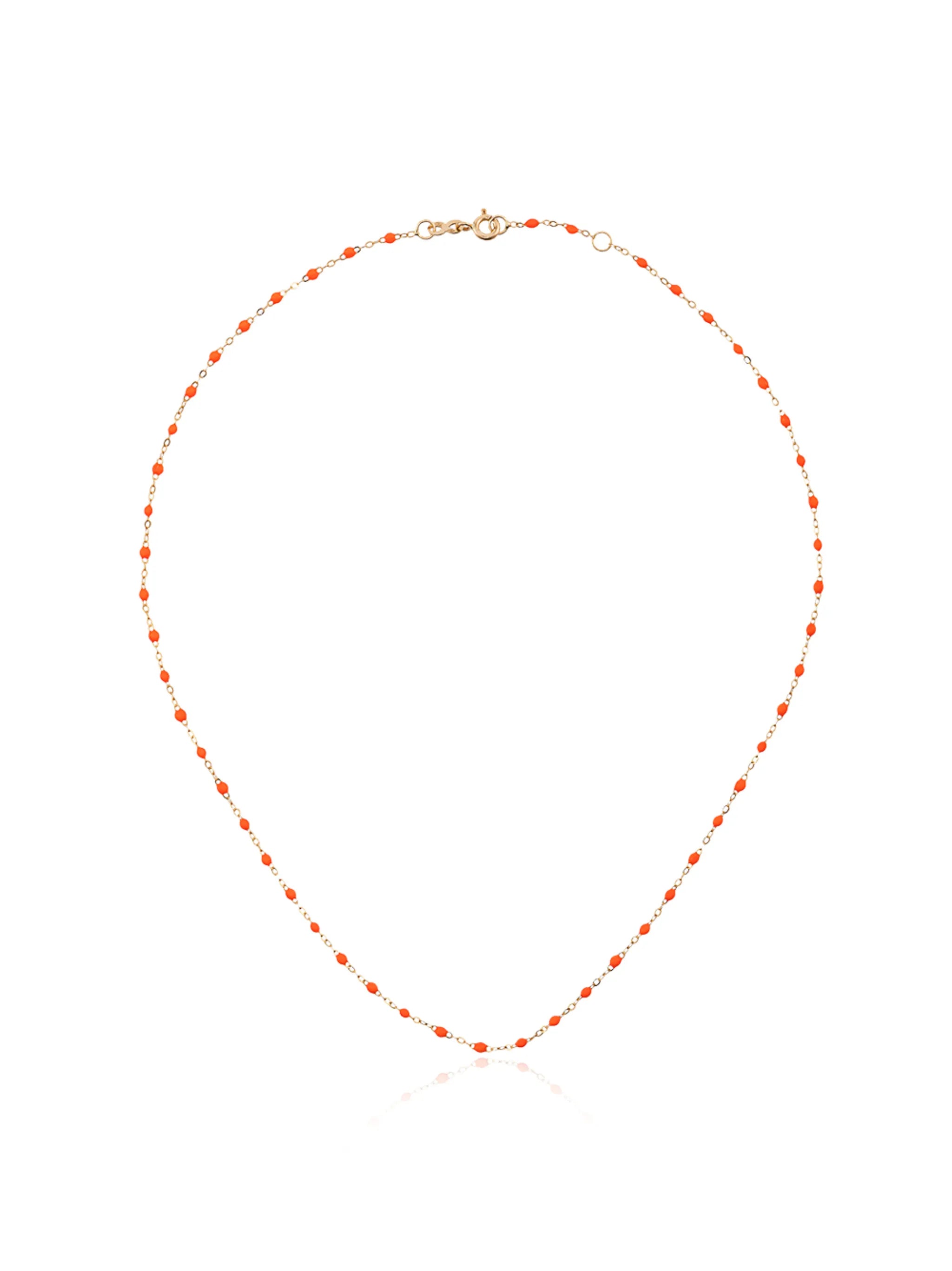 18kt yellow gold orange beaded necklace