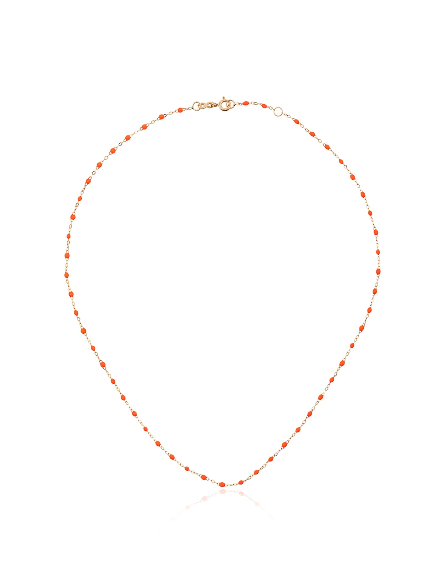18kt yellow gold orange beaded necklace