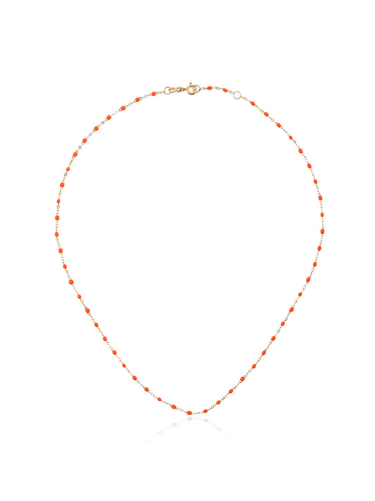 18kt yellow gold orange beaded necklace