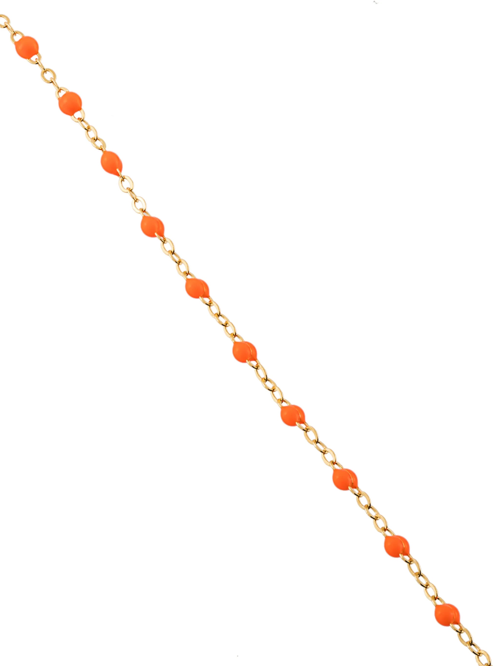 18kt yellow gold orange beaded necklace